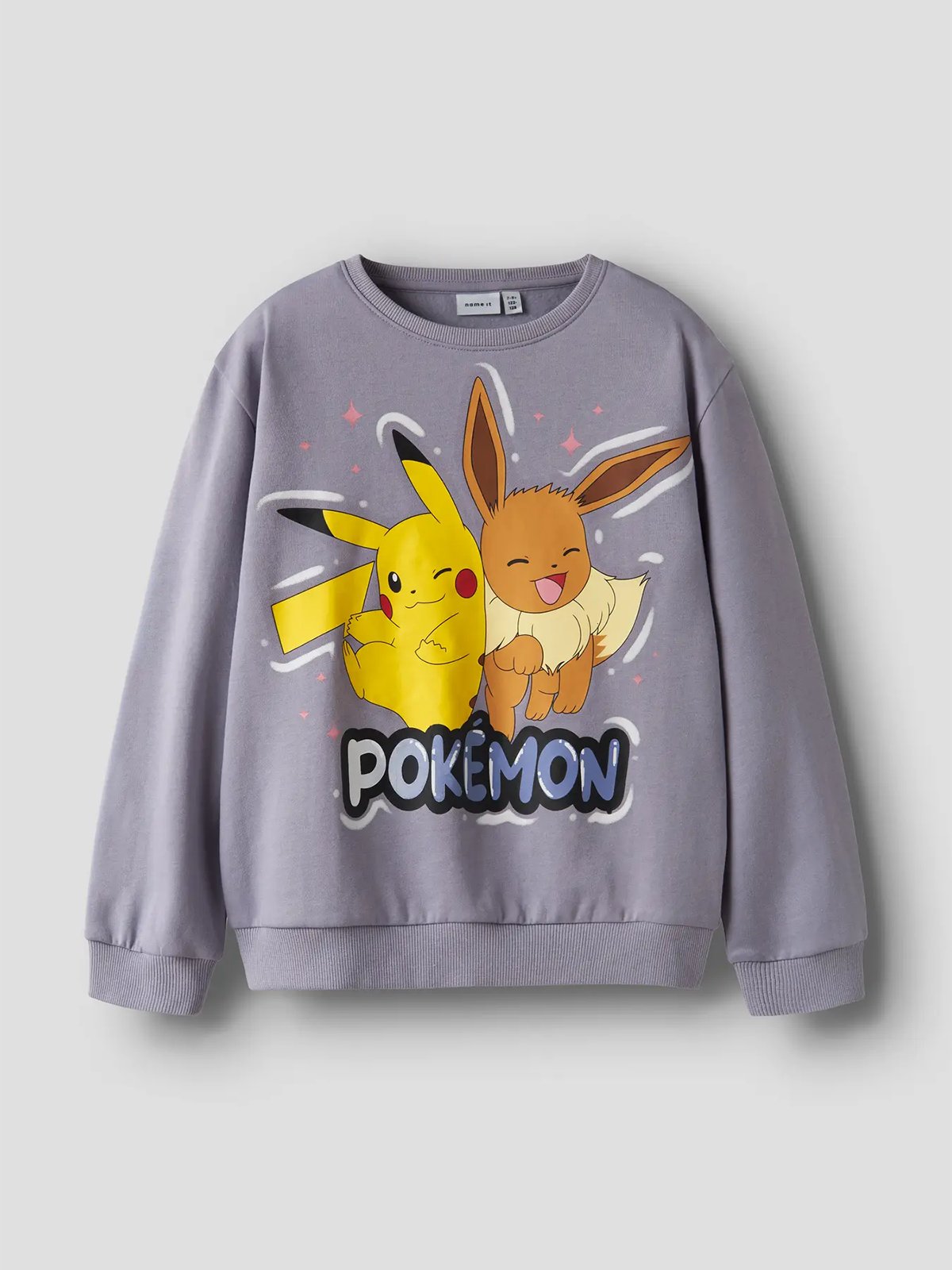 Name It Jyd Pokemon Long Sleeve Nreg Sweat Brushed Sky Lavender Gray