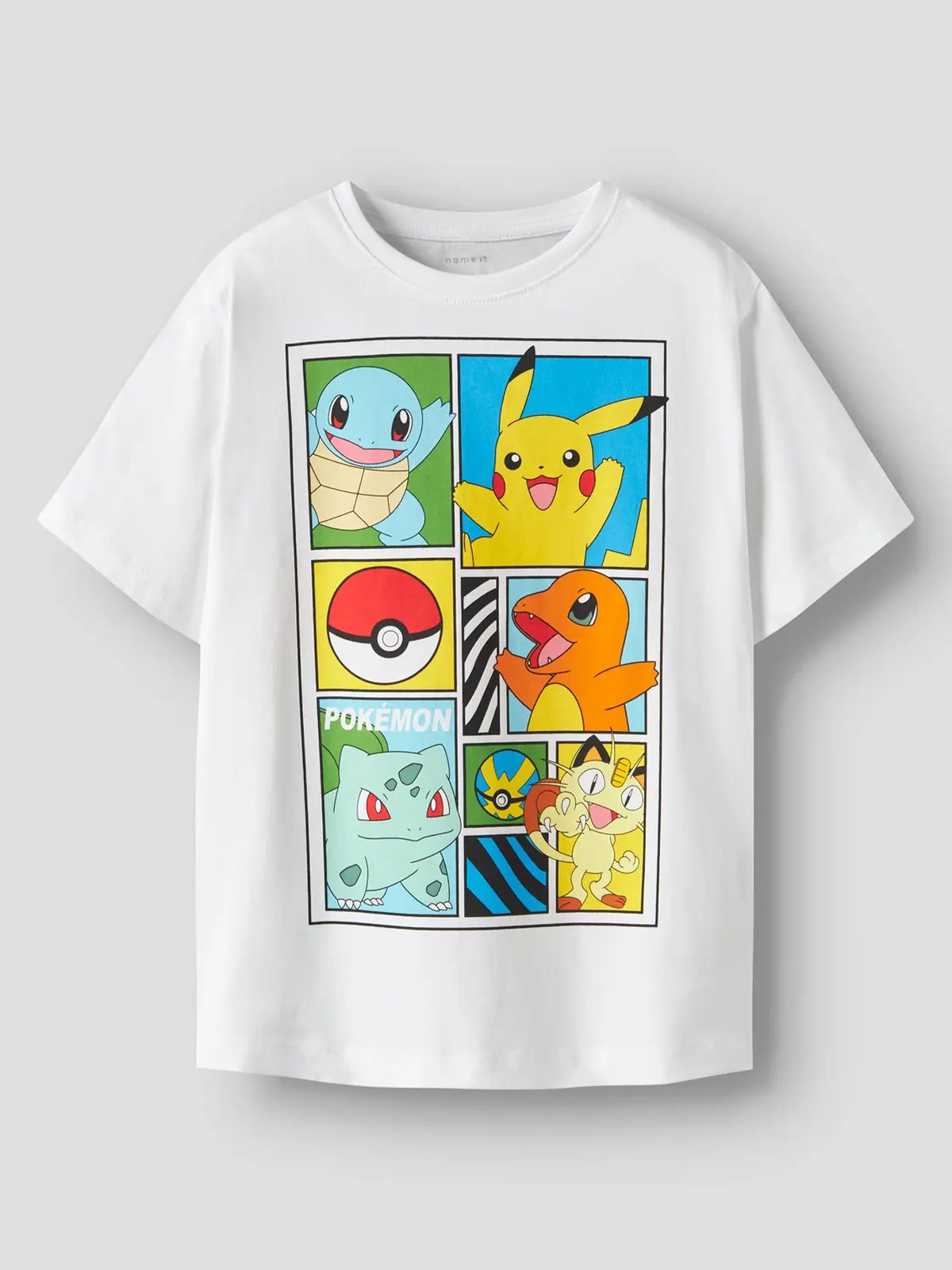Name It Dams Pokemon Short Sleeve Top Box Sky Bright White