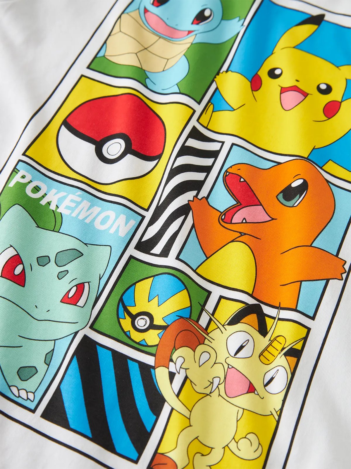 Name It Dams Pokemon Short Sleeve Top Box Sky Bright White