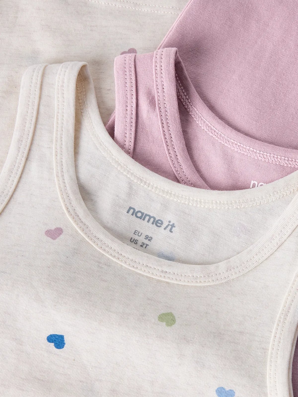 Name It Tank Top 2-Pakk Peyote Hearts Peyote Melange w/ Mauve Shadows