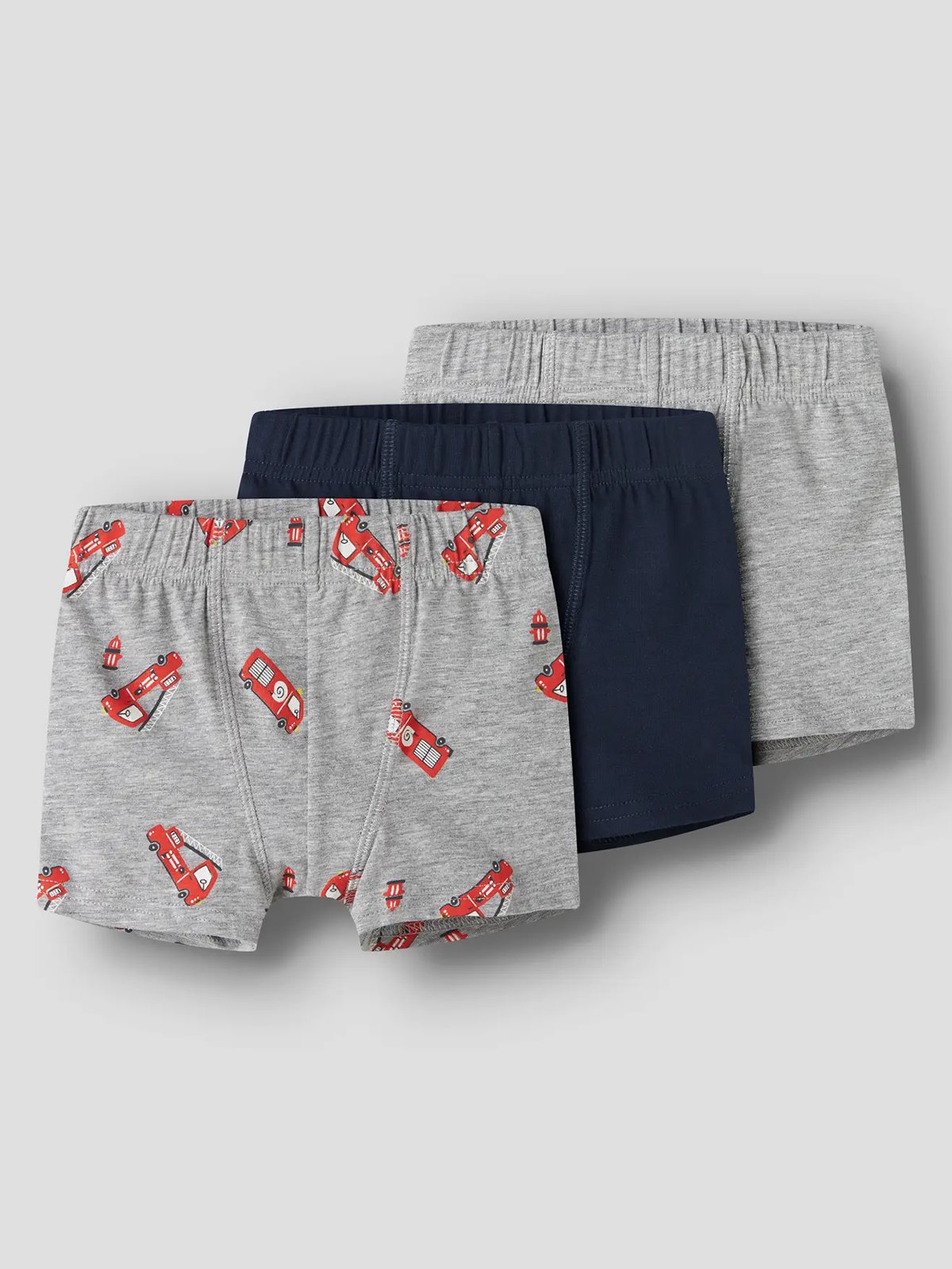 Name It Tights 3-Pakk Grey Fire Truck Grey Melange w/ Dark Sapphire + Grey Melange