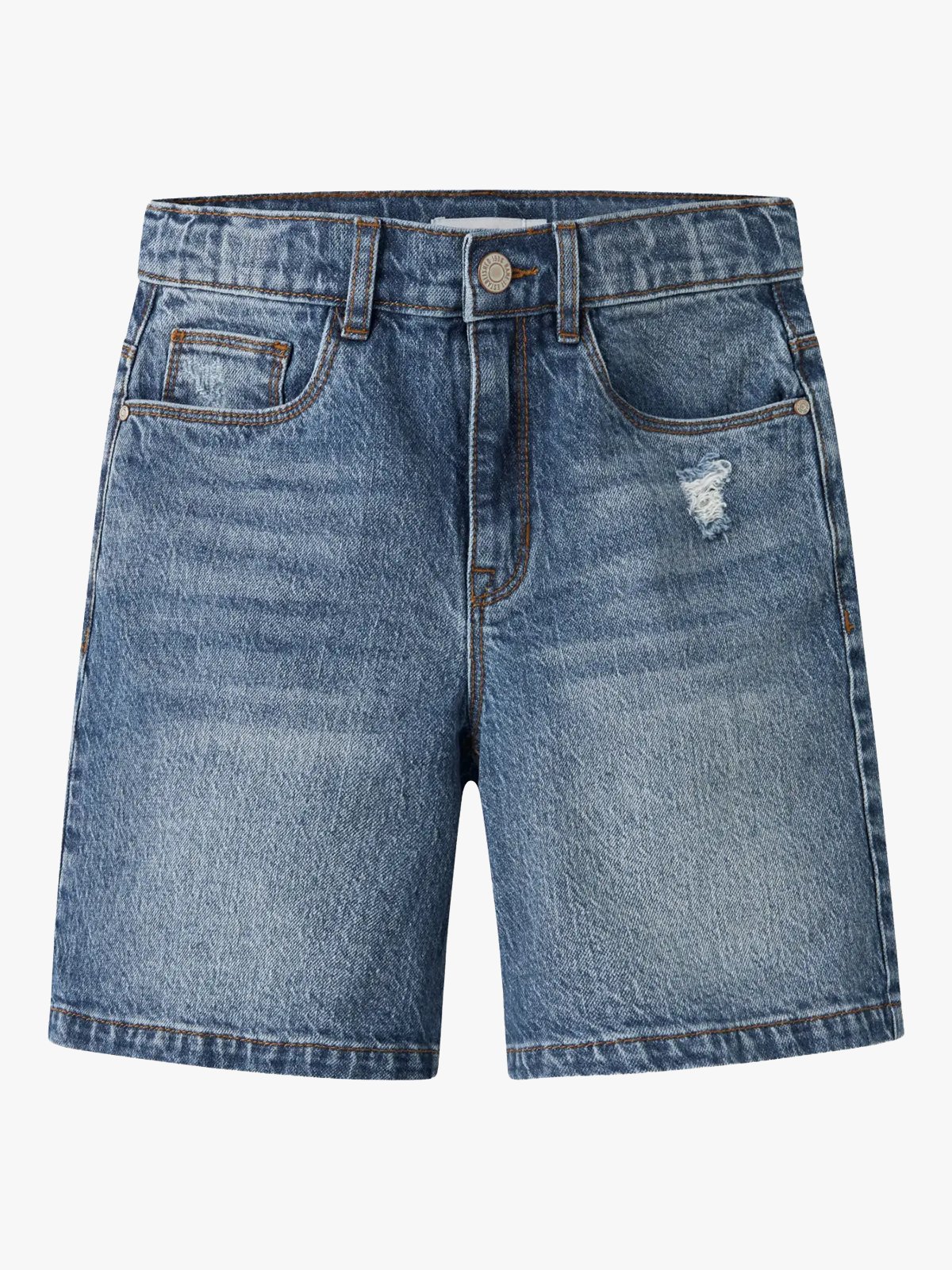 Name It Rose High Waist Long Denim Shorts 1160-Tk Medium Blue Denim