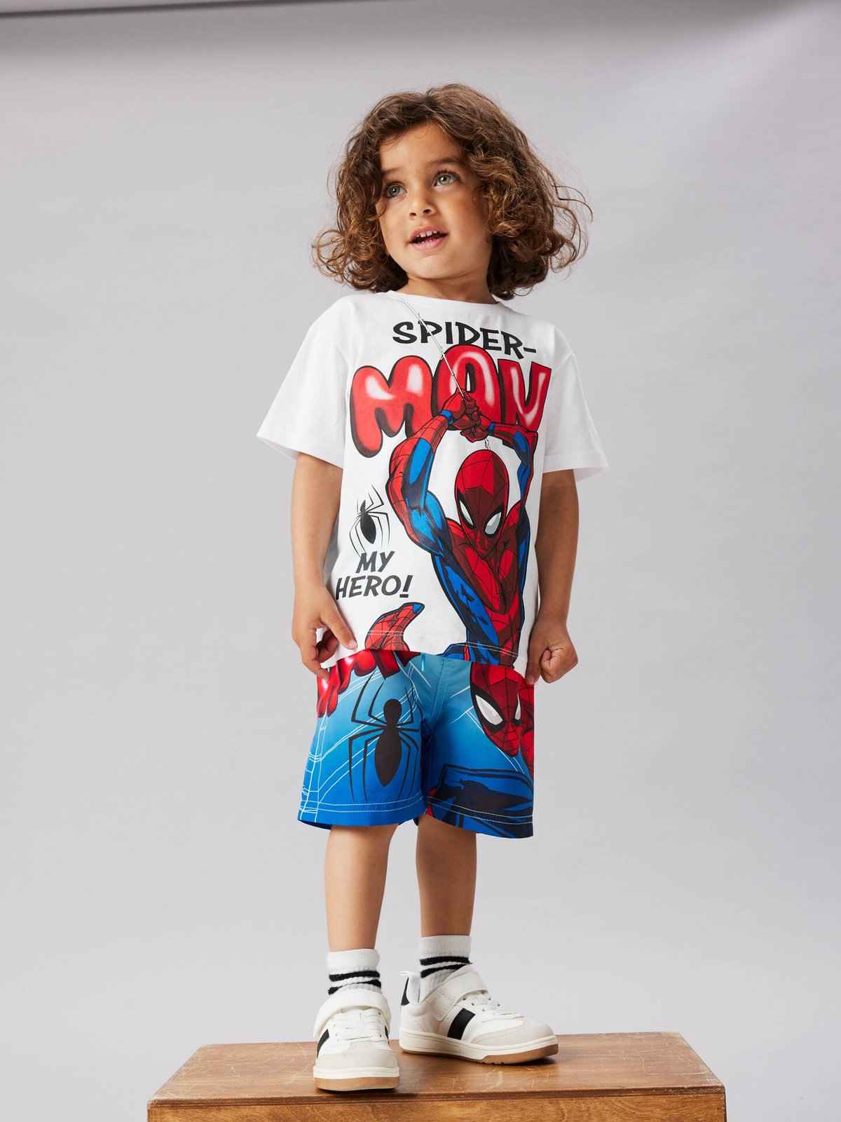 Name It Malte Spider Long Swimshorts Marvel Bluefish