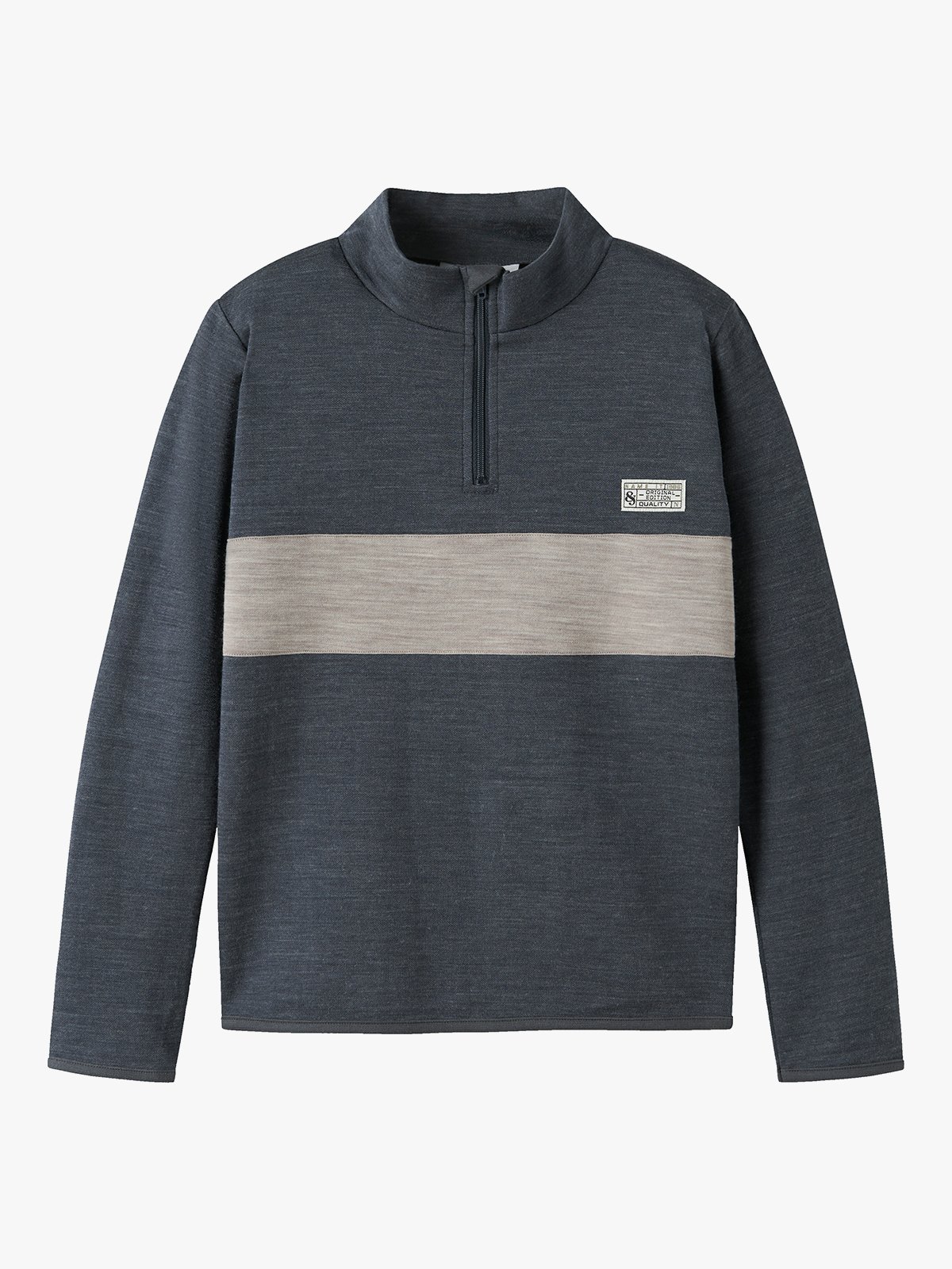 Name It Wuppo Wool/Cotton Long Sleeve Turtle Ombre Blue