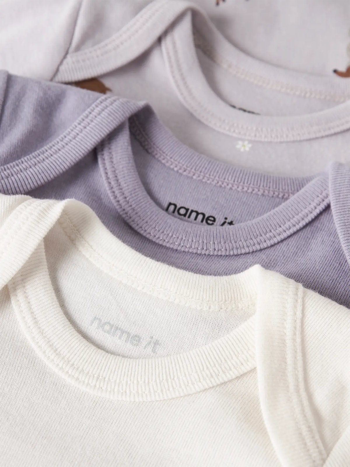 Name It Body 3-Pack Long Sleeve Lilac Marble Deer Lilac Marble w/ Jet Stream + Lavender Gray