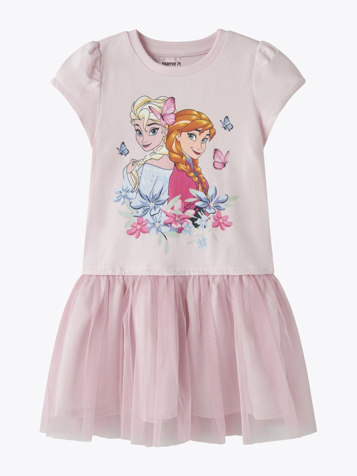 Name It Memma Frozen Short Sleeve Tulle Dress Cradle Pink