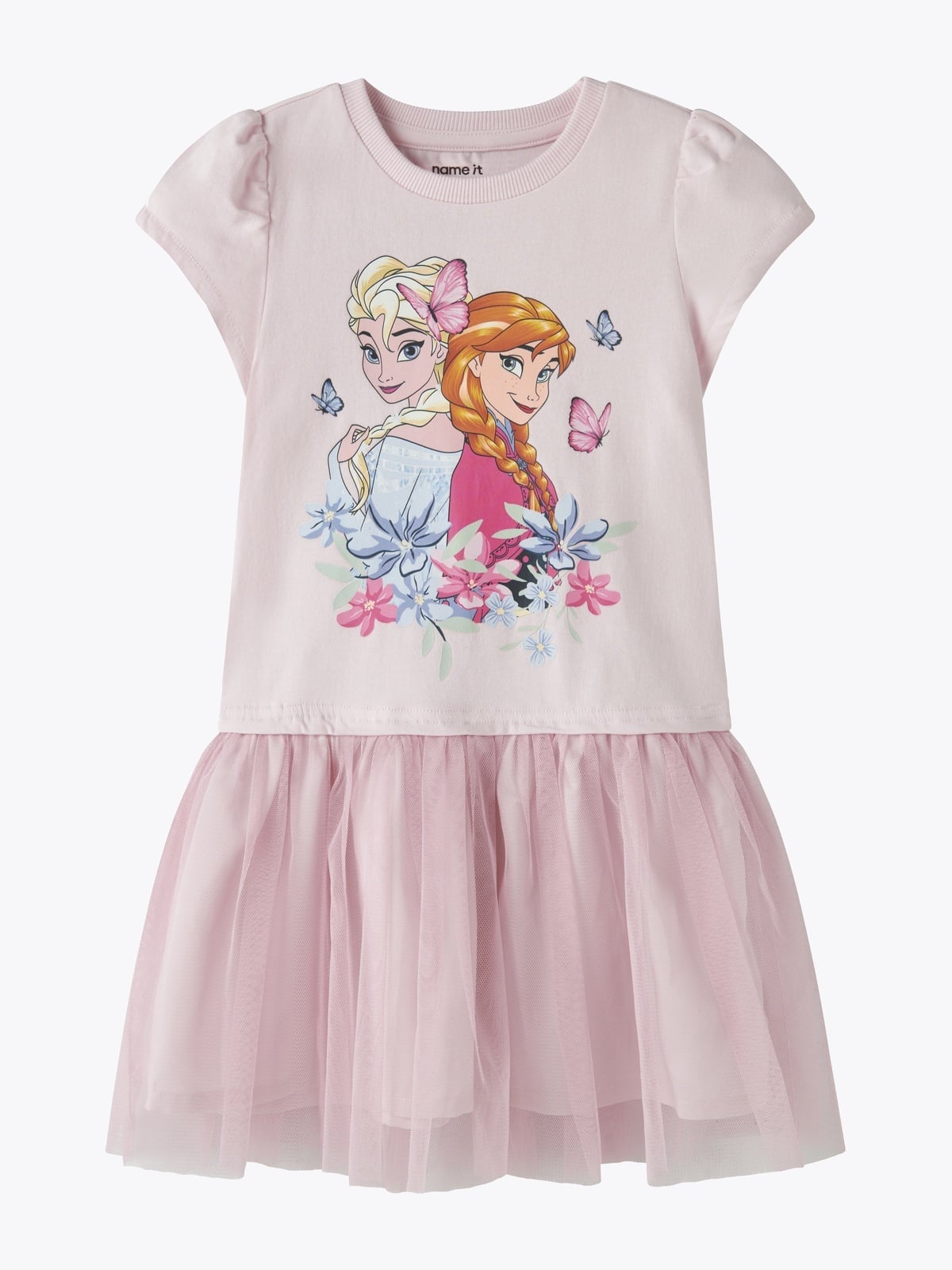 Name It Memma Frozen Short Sleeve Tulle Dress Cradle Pink