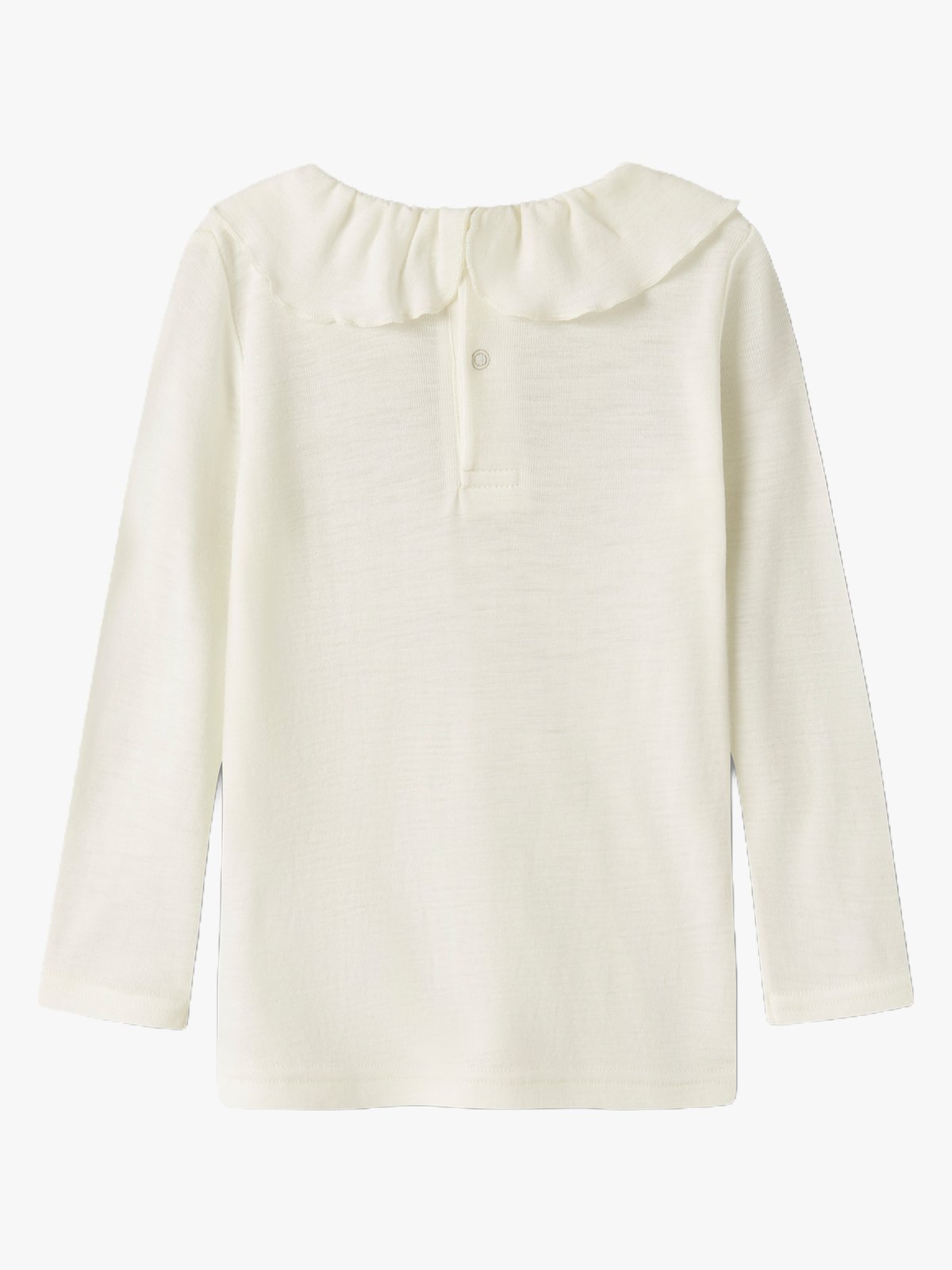 Name It Wang Wool Rib Long Sleeve Top With Collar Snow White