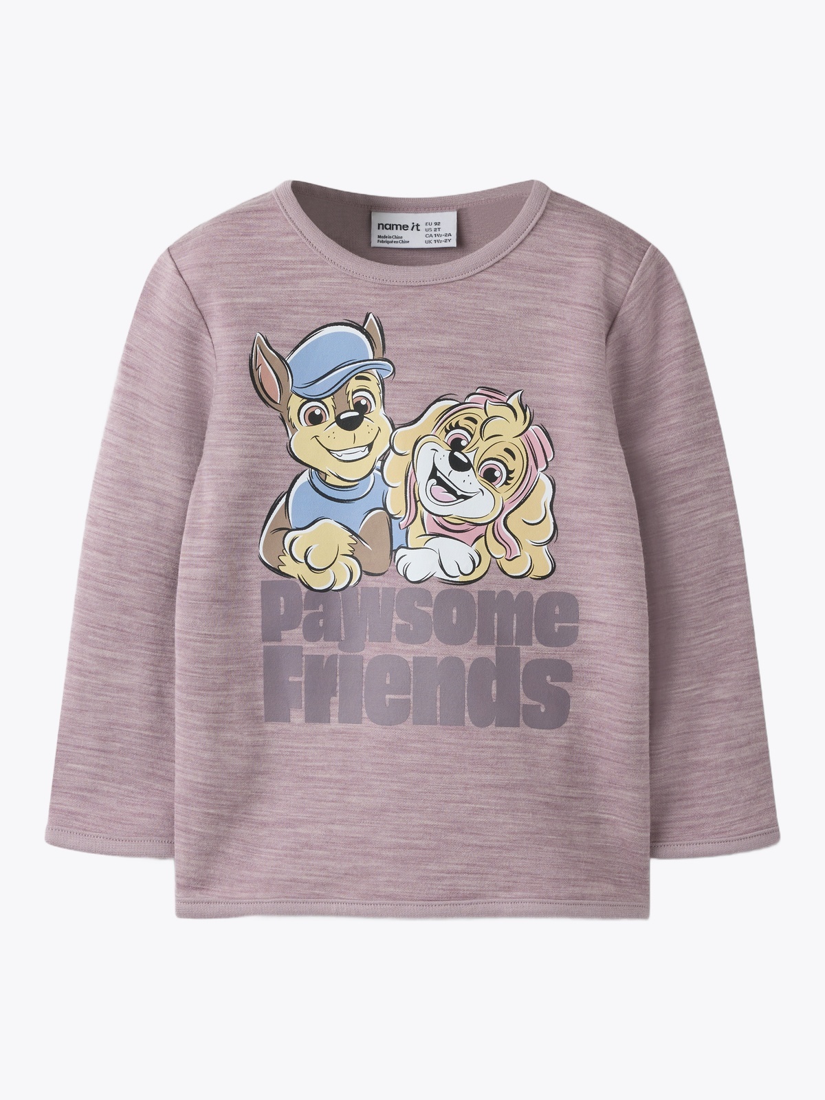 Name It Wuppo Paw Patrol Wool/Cotton Long Sleeve Top Rosa