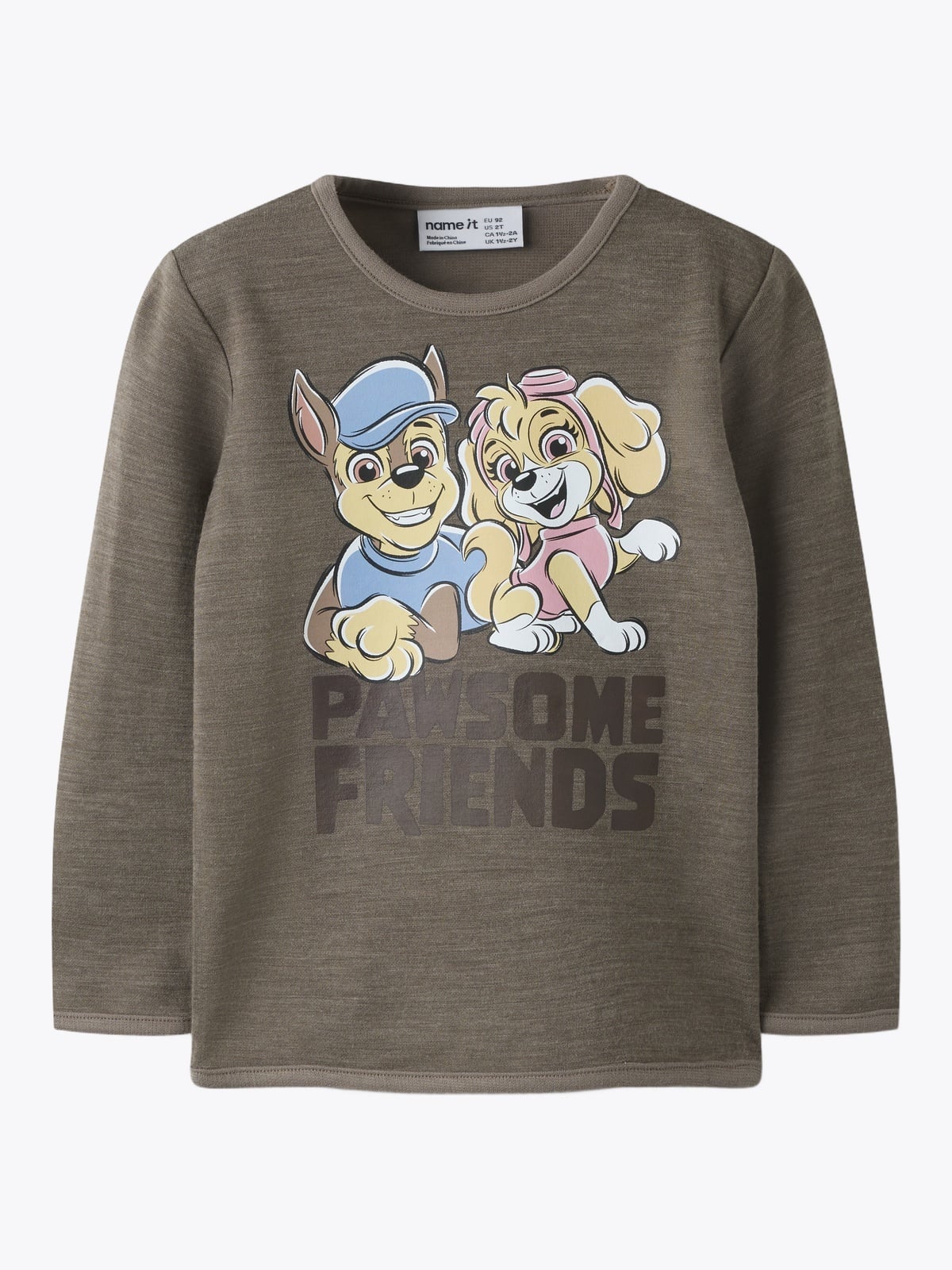 Name It Wuppo Paw Patrol Wool/Cotton Long Sleeve Top Morel