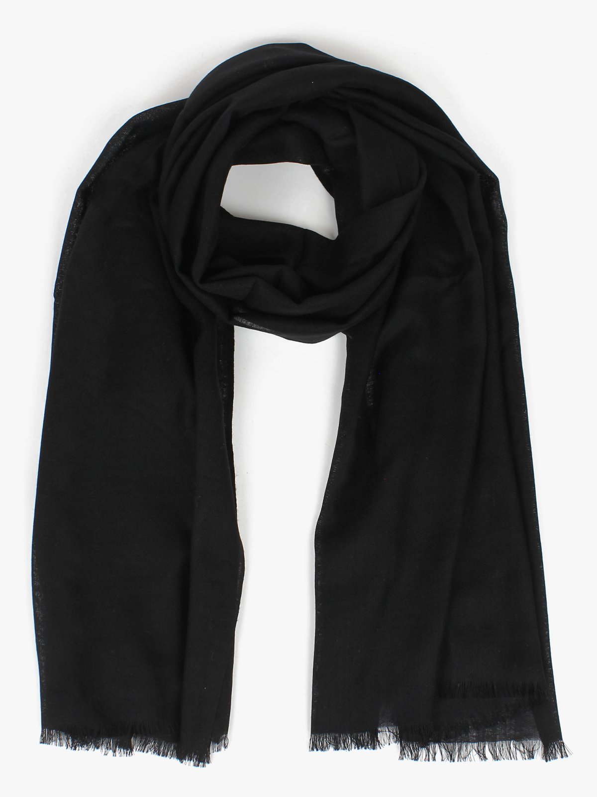 Nohr Studio Klassisk Ensfarget Ullskjerf Sort