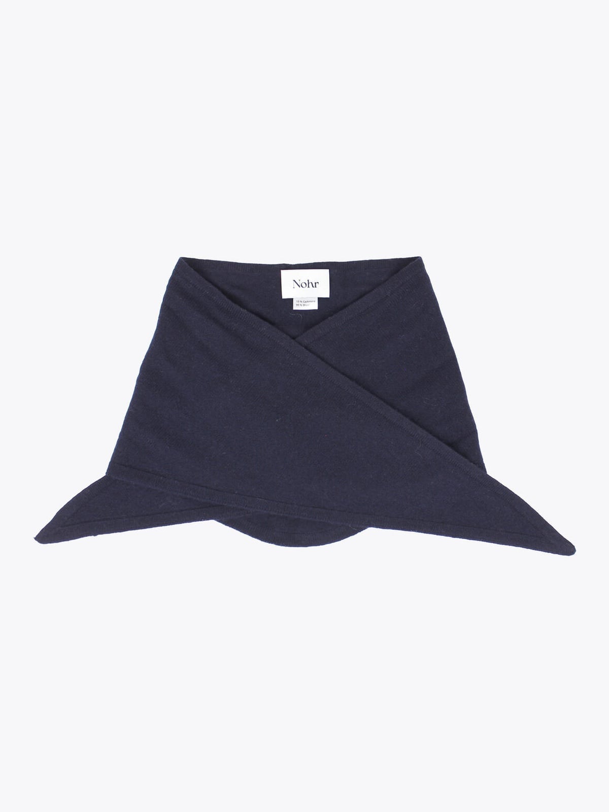 Nohr Studio Lara Solid Wool Cashmere Triangle Marine Blå