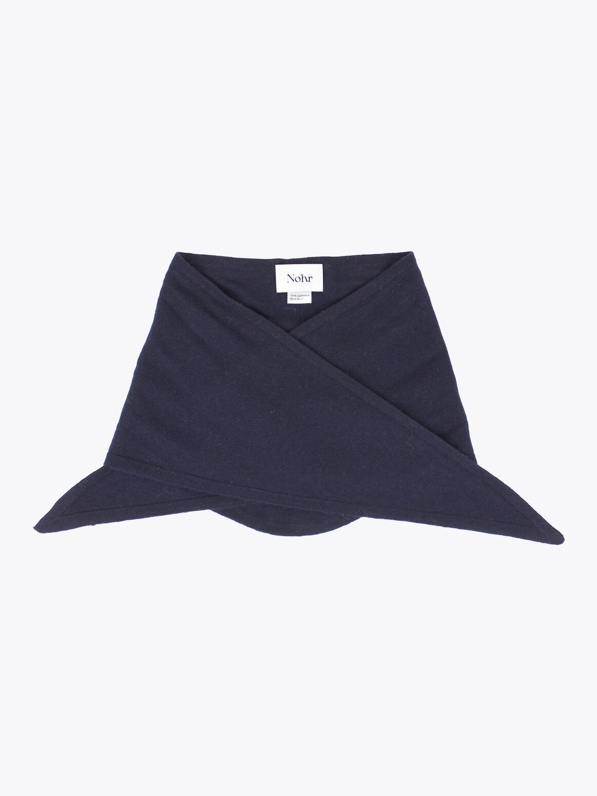 Nohr Studio Lara Solid Wool Cashmere Triangle Marine Blå