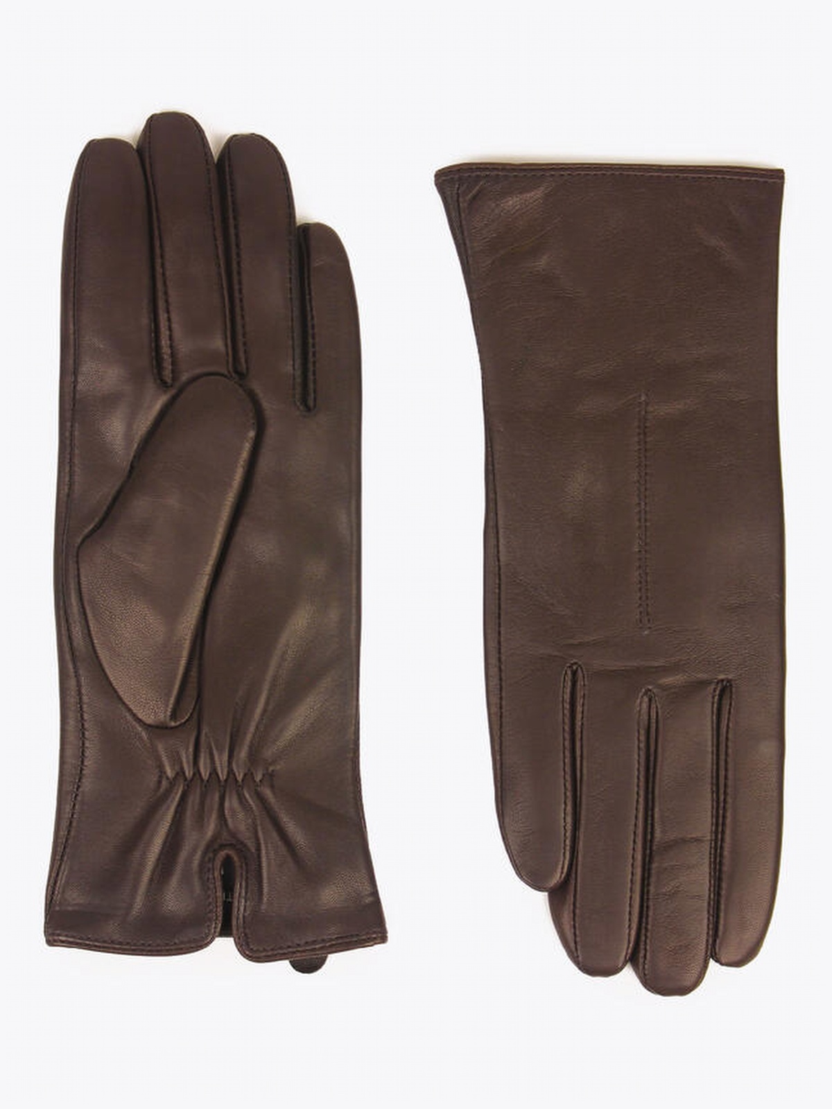 Nohr Studio Celine Leather Gloves Mørk brun