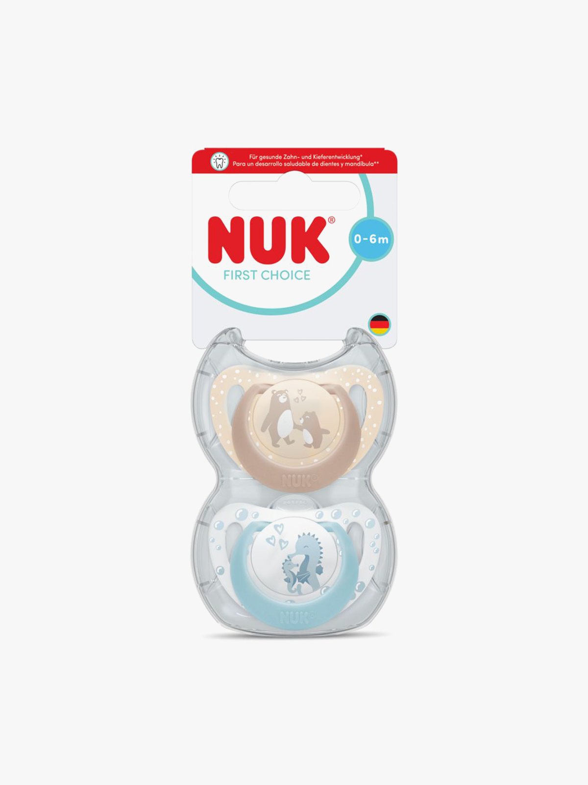 NUK Pacifier 1st Choice Bear/Seahorse 0-6m Flerfarget