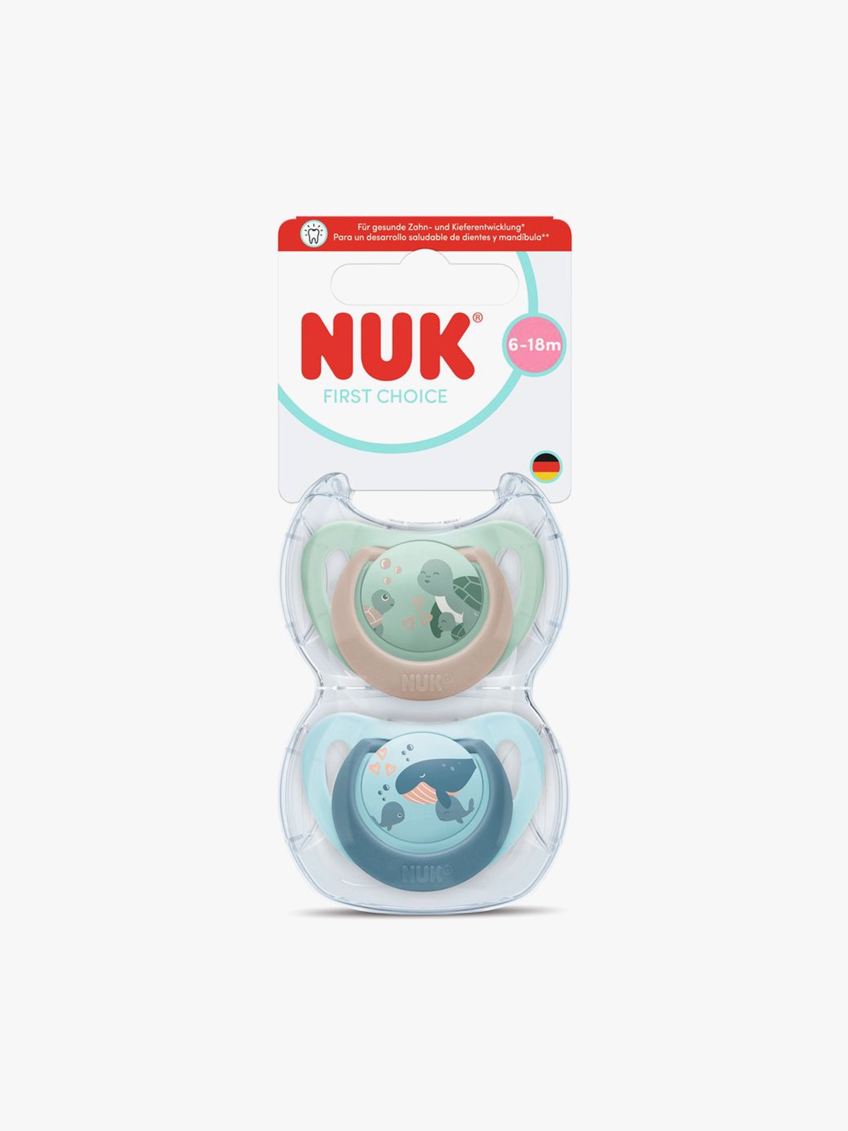 NUK Pacifier 1st Choice Turtle/Whale 6-18m Flerfarget
