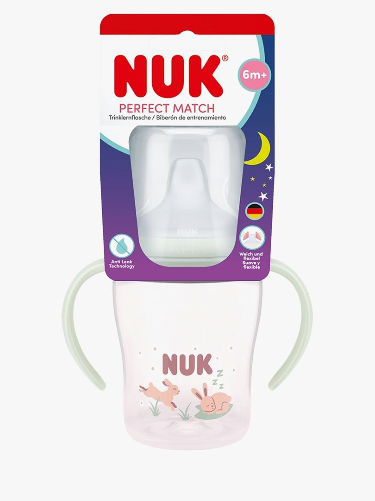 NUK 1st Choice Learner Flaske Bunny 150ml/6m+ Pink