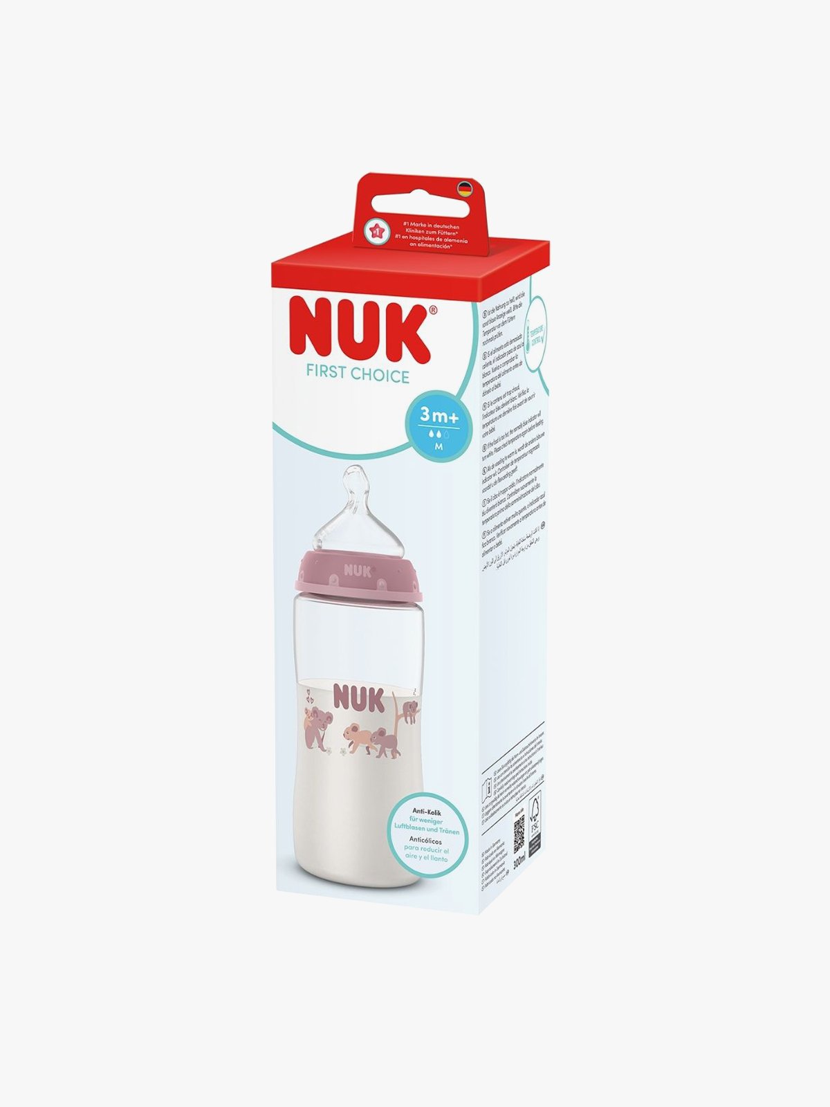NUK 1st Choice learner Koala 300ml/3m+ Rosa