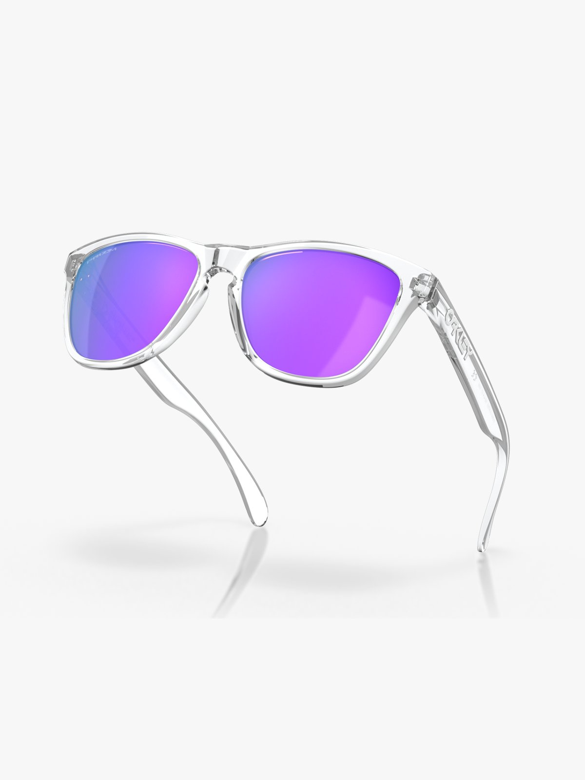 Oakley Frogskins Brilleglass: Prizm Violet / Innfatning: Polished Clear