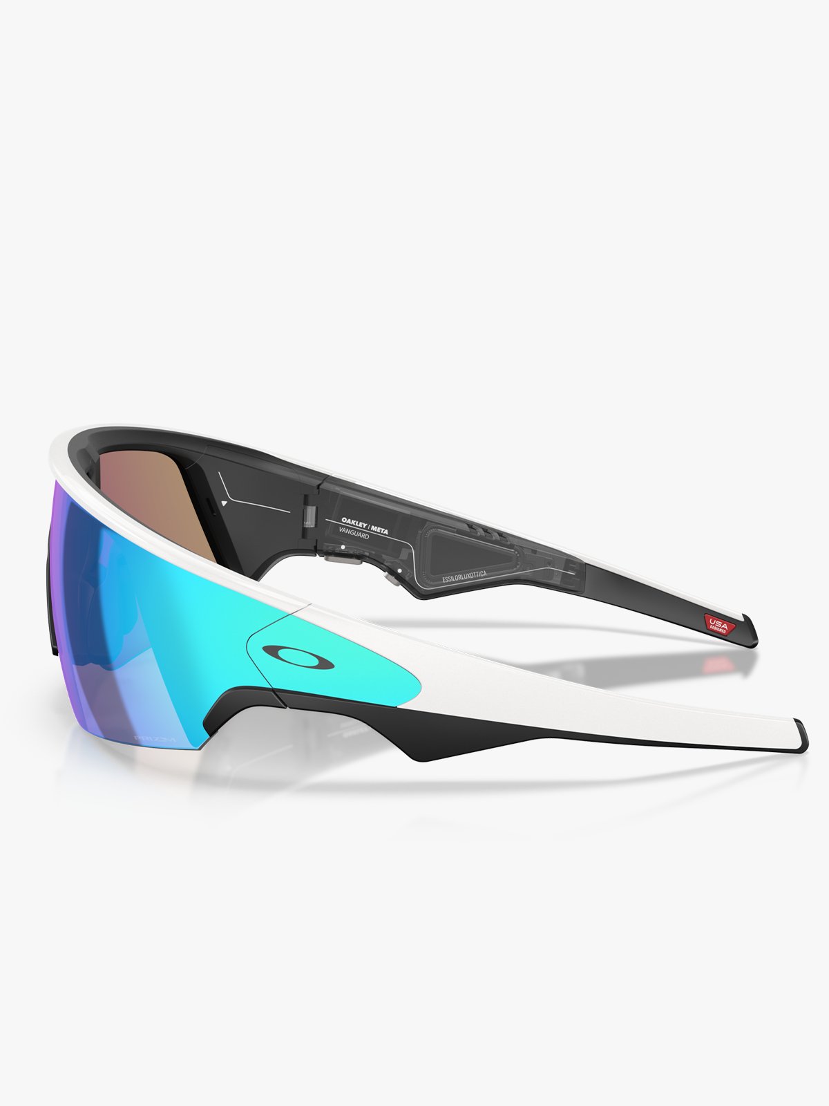 Oakley Vanguard Brilleglass: Prizm Sapphire / Innfatning: White