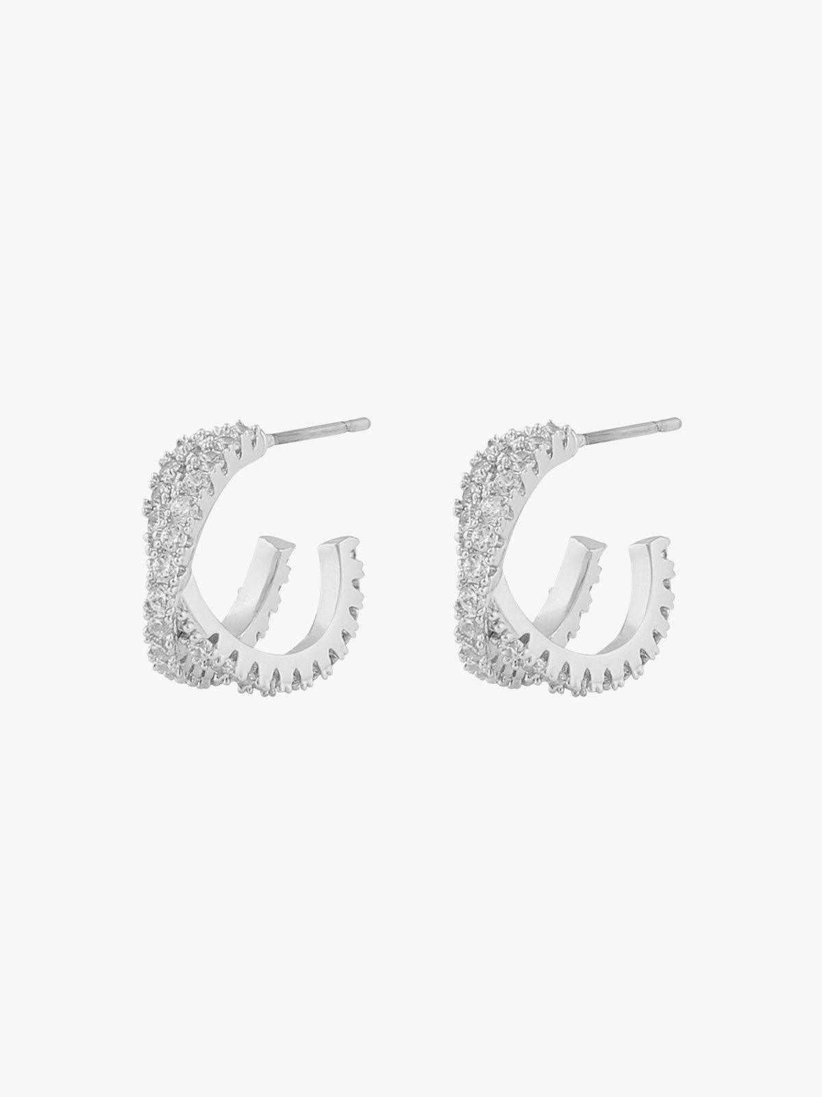 Snö Of Sweden Fanny Double Oval Ear Sølv