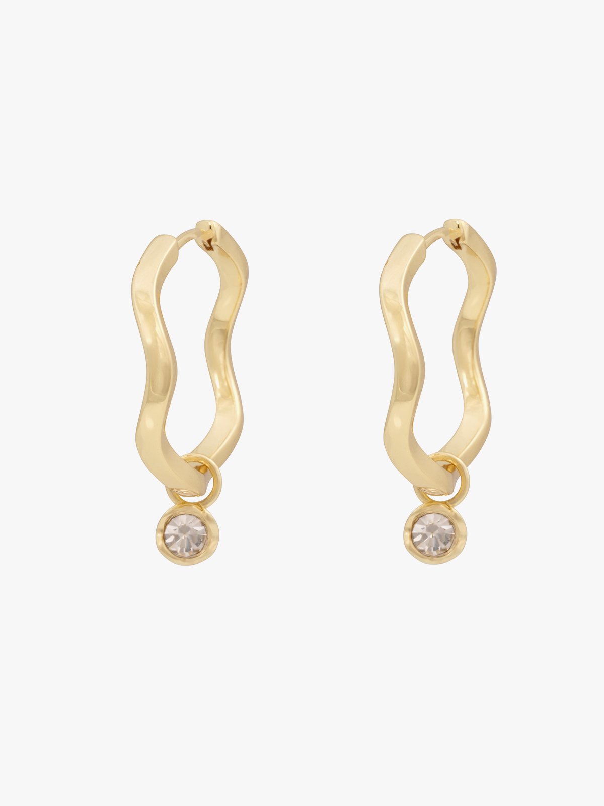 Snö Of Sweden Kitty Crystal Pendant Ring Ear Gold