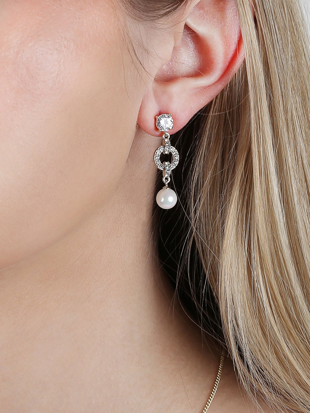 Snö Of Sweden Callie pearl ear s/white Sølv