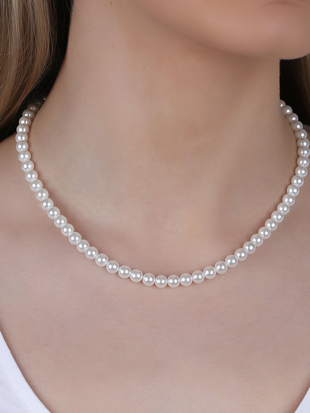 Snö Of Sweden Jackie pearl neck 40cm Sølv