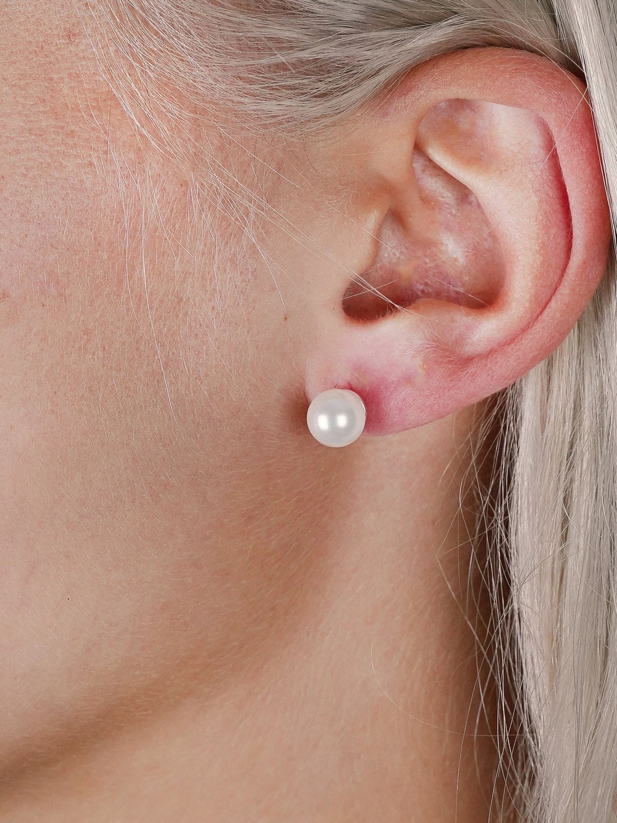 Snö Of Sweden Jackie pearl ear 8mm Sølv
