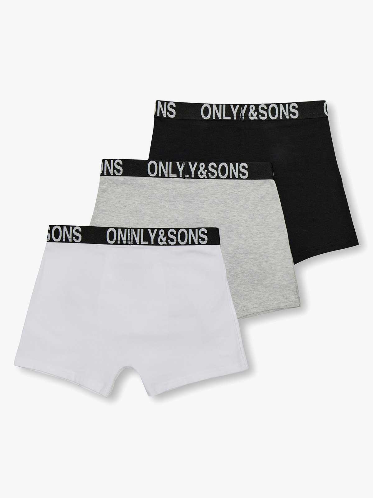 Only & Sons Jr Fitz Bold Logo Boxer 3-Pack Black