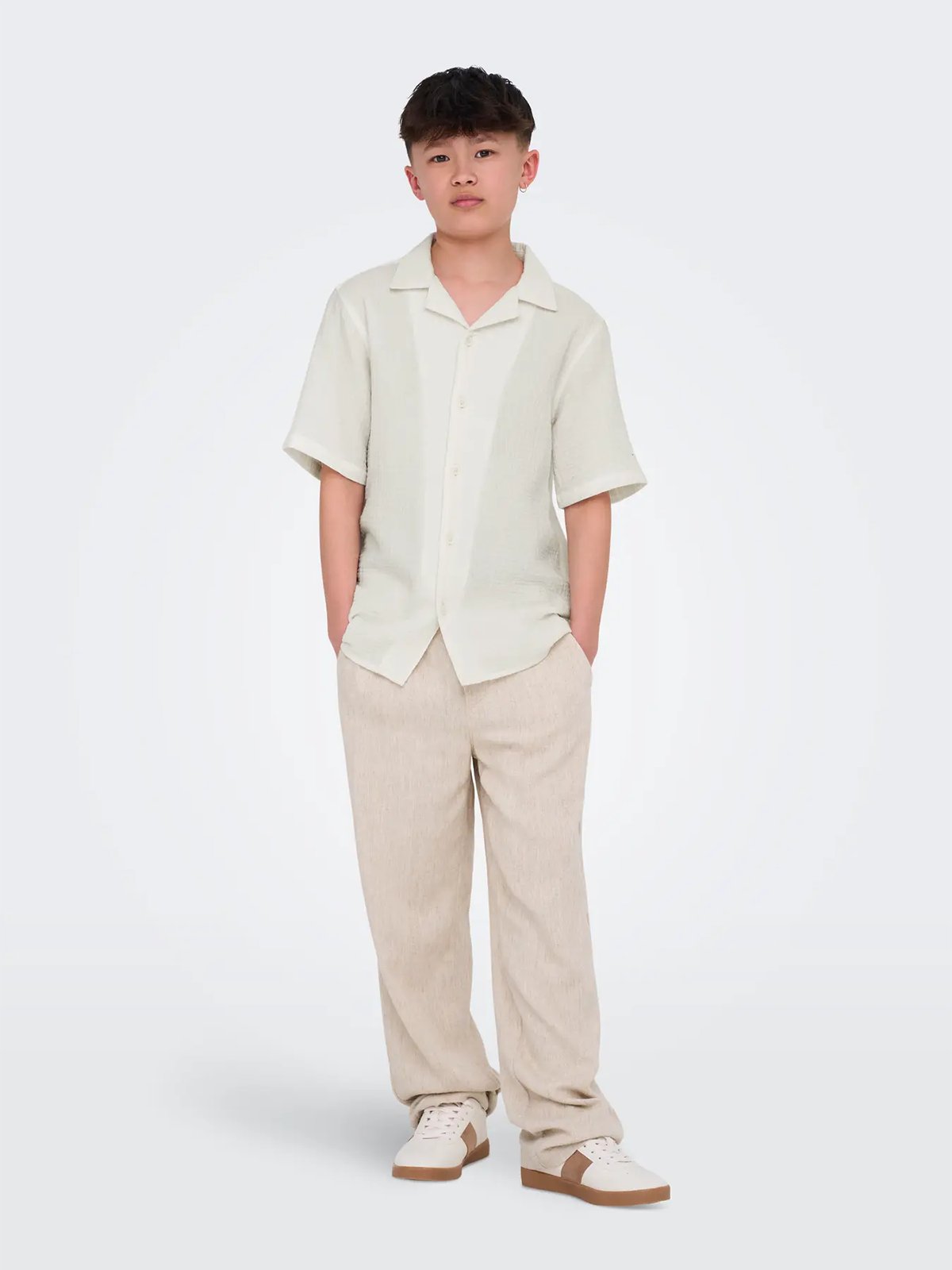 Only & Sons Jr Kyle Short Sleeve Shirt Woven Egret