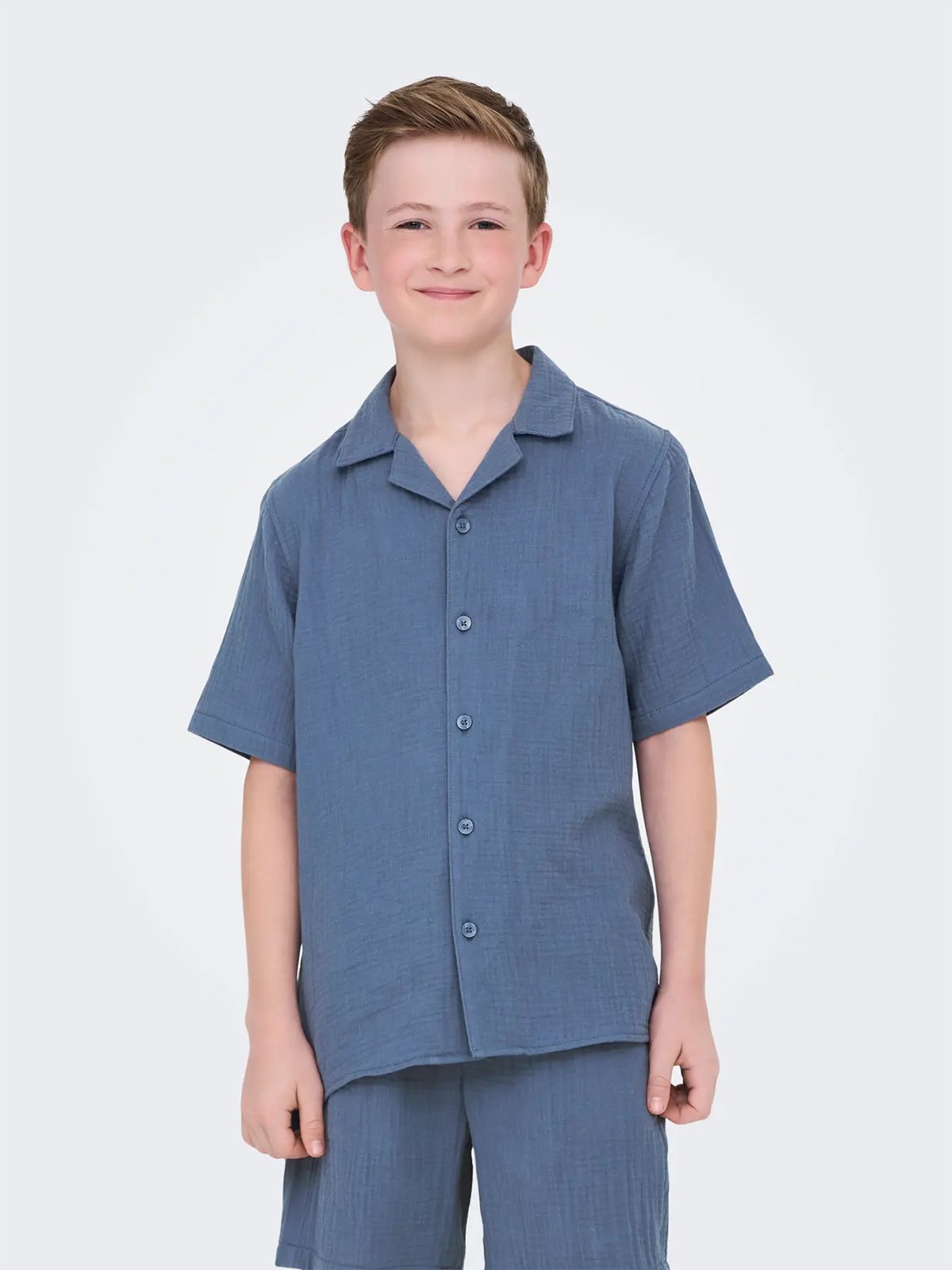 Only & Sons Jr Kyle Short Sleeve Shirt Woven Vintage Indigo