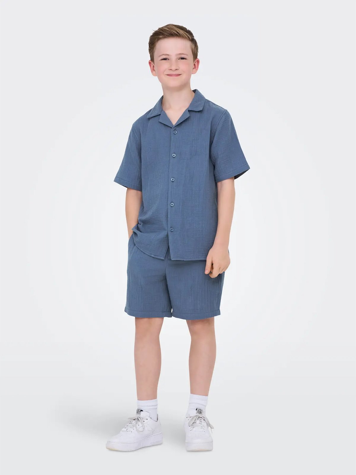 Only & Sons Jr Kyle Short Sleeve Shirt Woven Vintage Indigo
