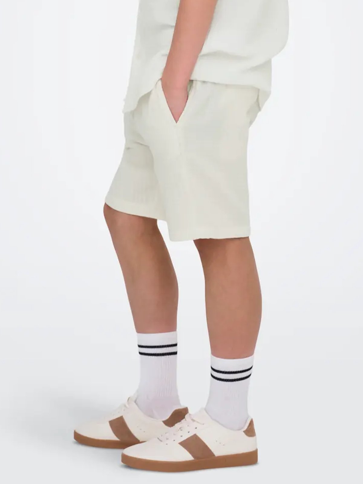 Only & Sons Jr Tel-Pas Shorts Woven Egret