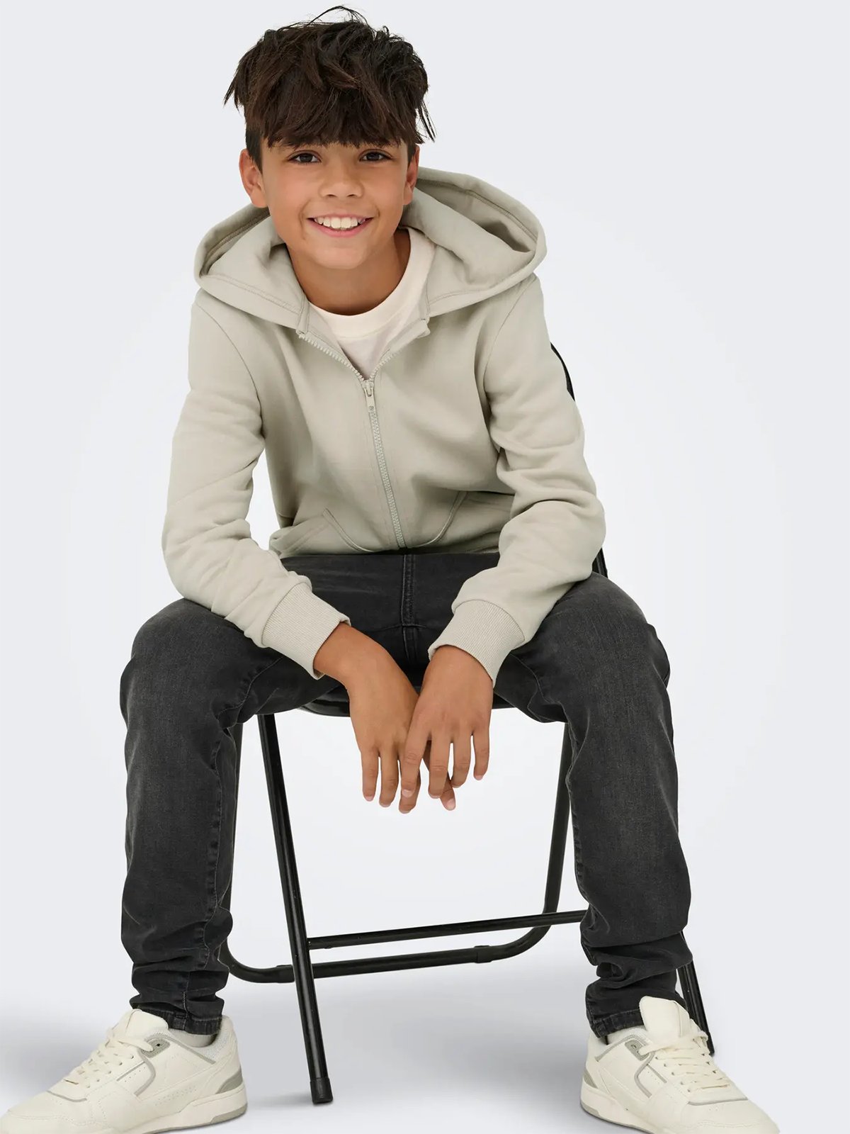 Only & Sons Jr Ceres Zip Hoodie Sweat Silver Lining