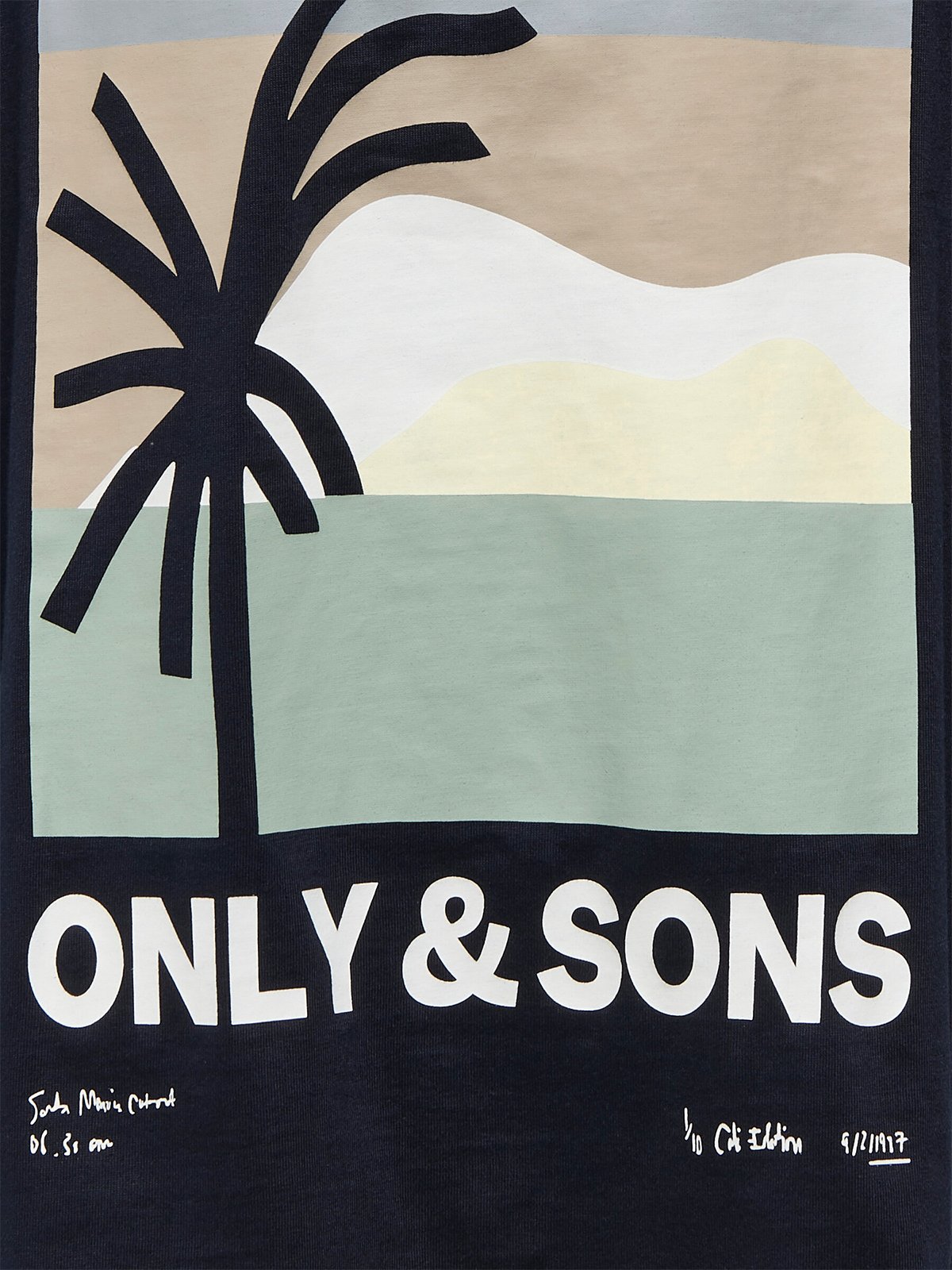 Only & Sons Jr Artsy Life Short Sleeve Oversized Printed Tee Night Sky Palm