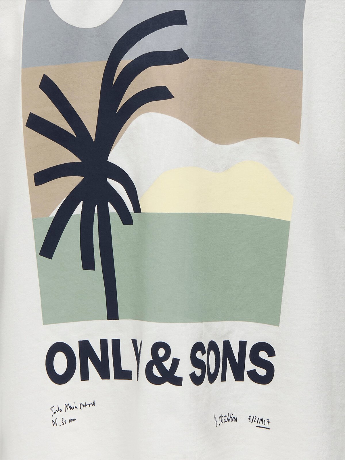 Only & Sons Jr Artsy Life Short Sleeve Oversized Printed Tee Tofu Palm