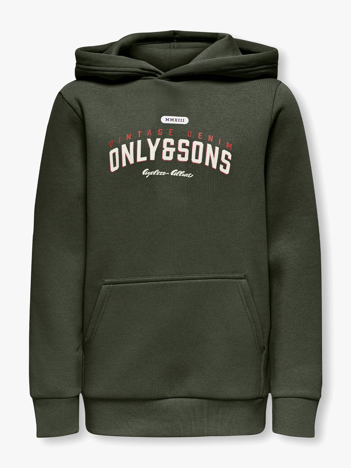 Only & Sons Jr Ceres Reg Vintage Print Hood Sweat Rosin