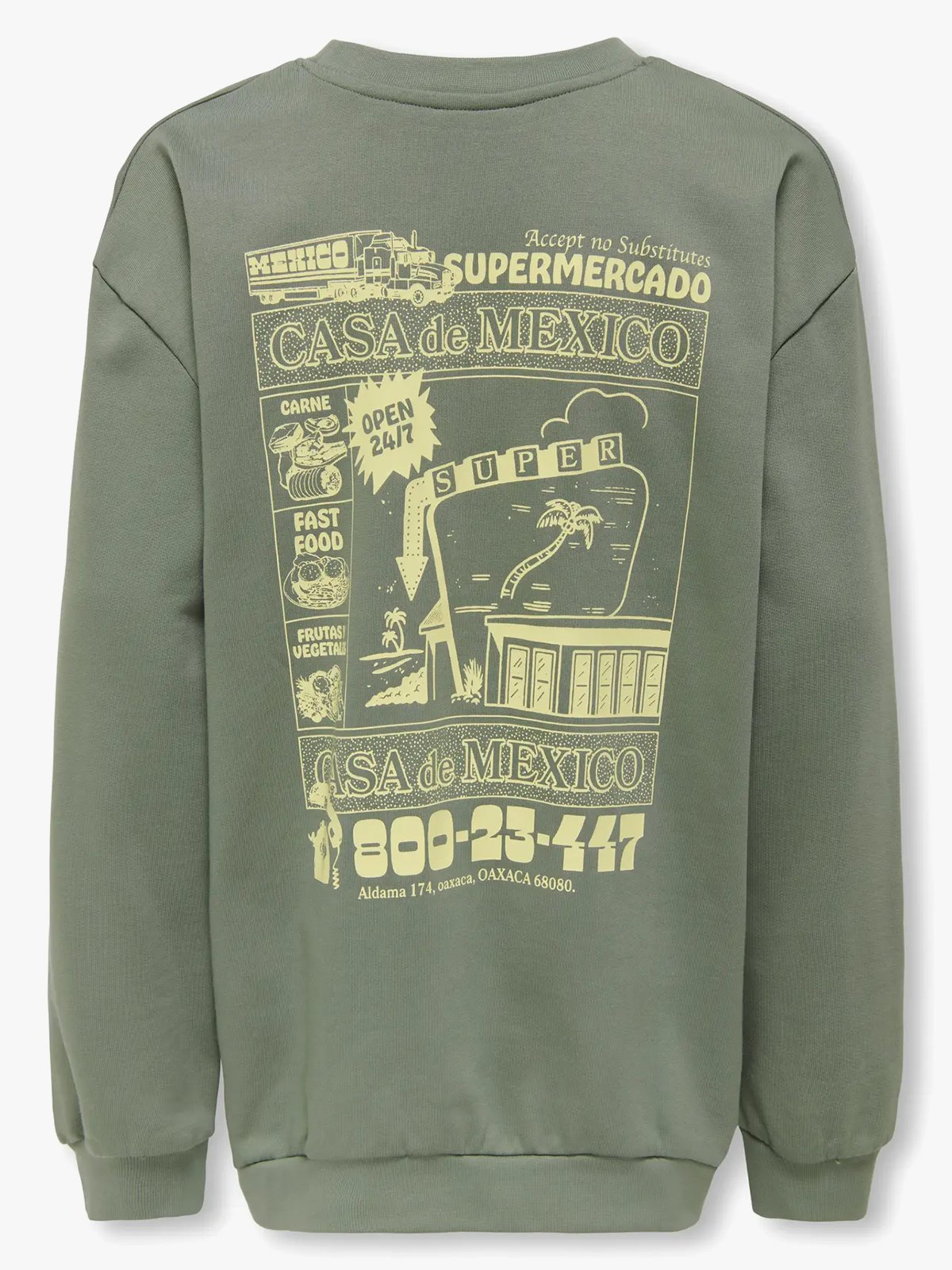 Only & Sons Jr Sumon Long Sleeve O-Neck Sweat Agave Green Casa De Mexico