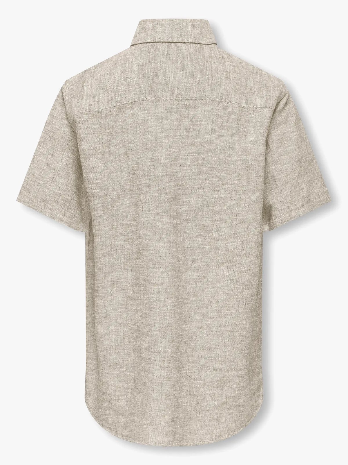 Only & Sons Jr Caiden Life Short Sleeve Solid Linen Shirt Woven Chinchilla