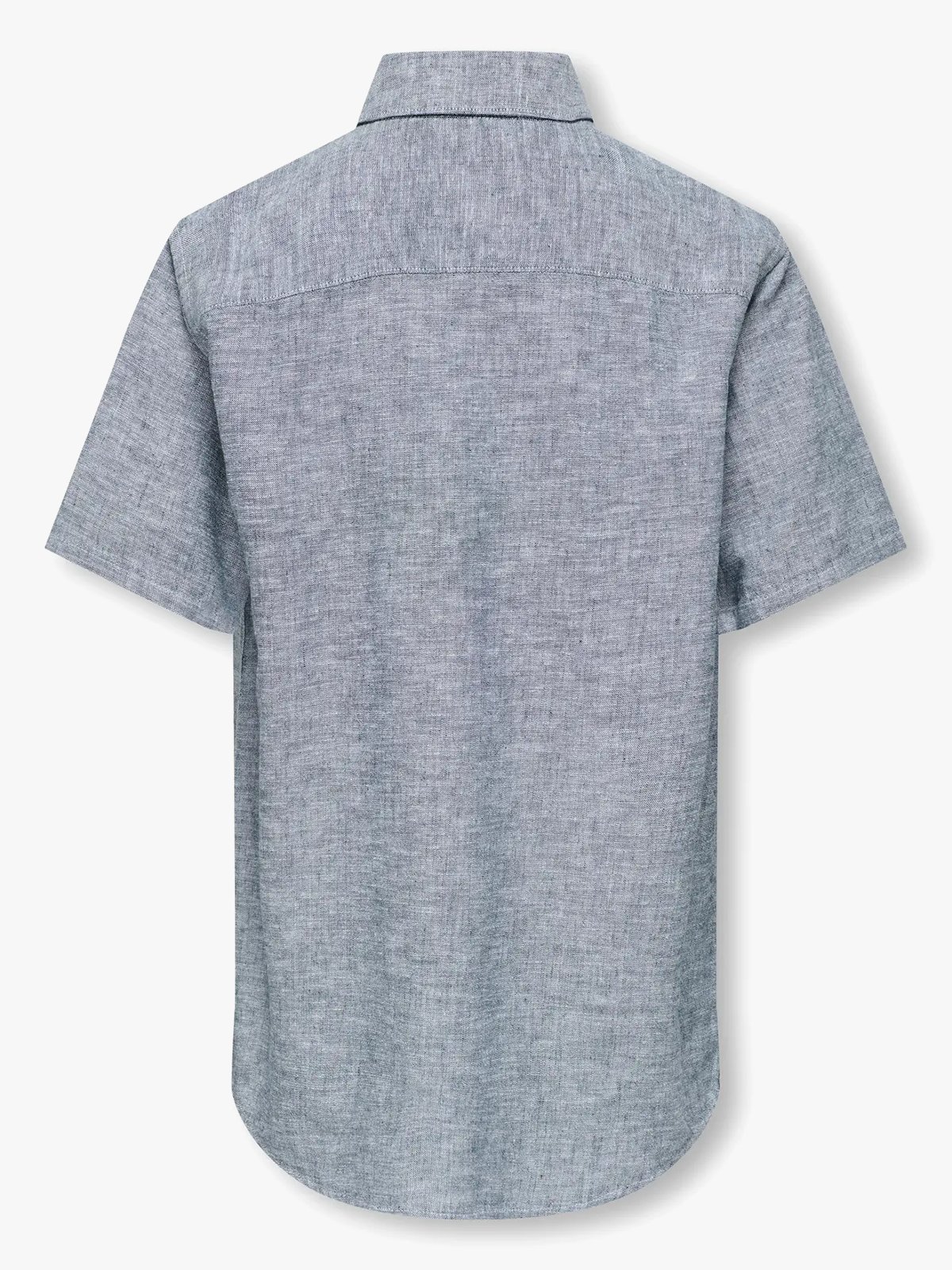 Only & Sons Jr Caiden Life Short Sleeve Solid Linen Shirt Woven Dress Blues