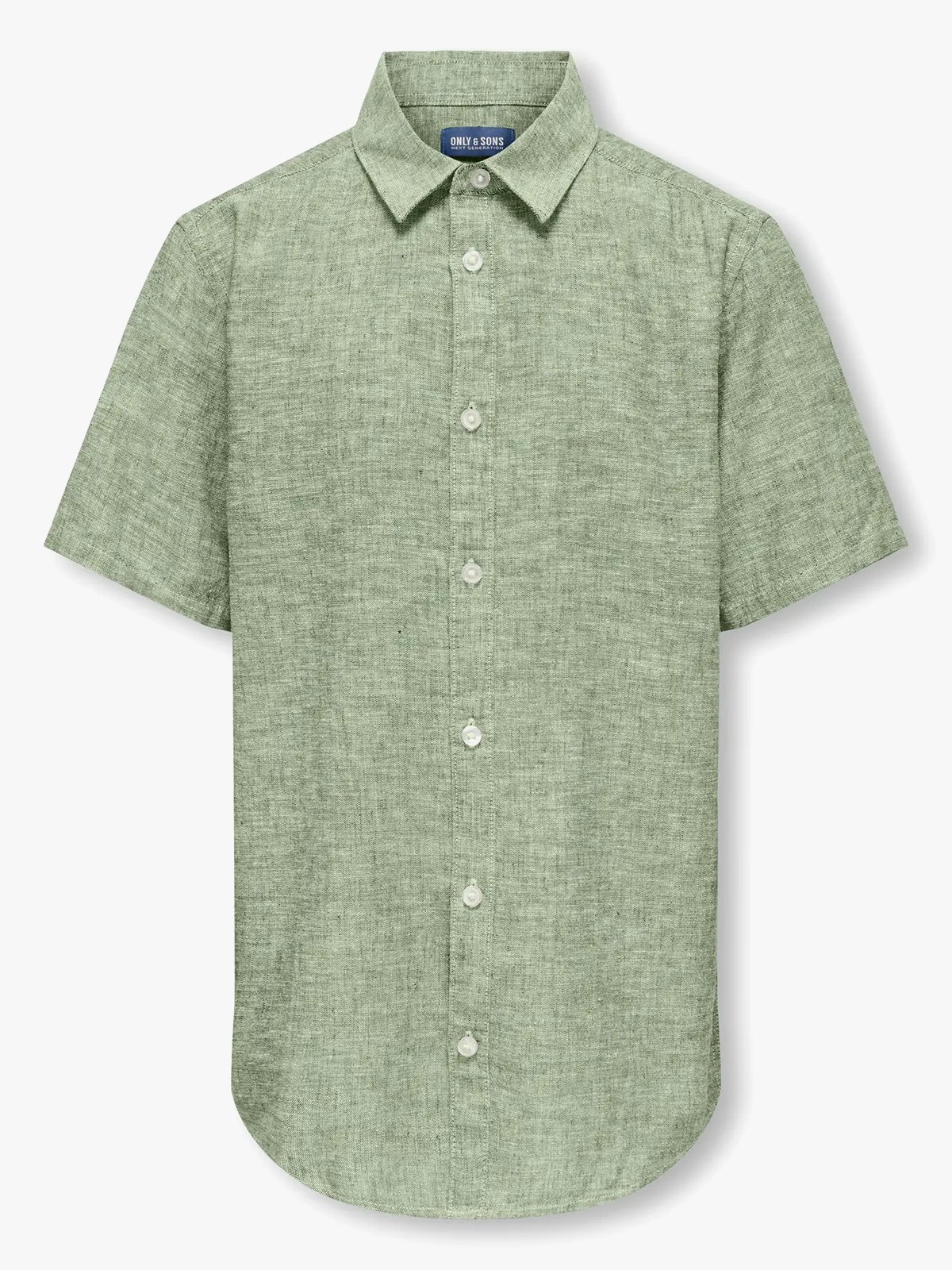 Only & Sons Jr Caiden Life Short Sleeve Solid Linen Shirt Woven Swamp