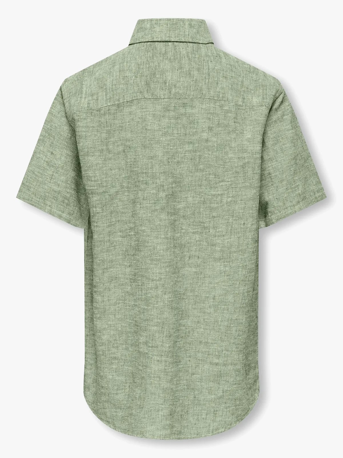 Only & Sons Jr Caiden Life Short Sleeve Solid Linen Shirt Woven Swamp