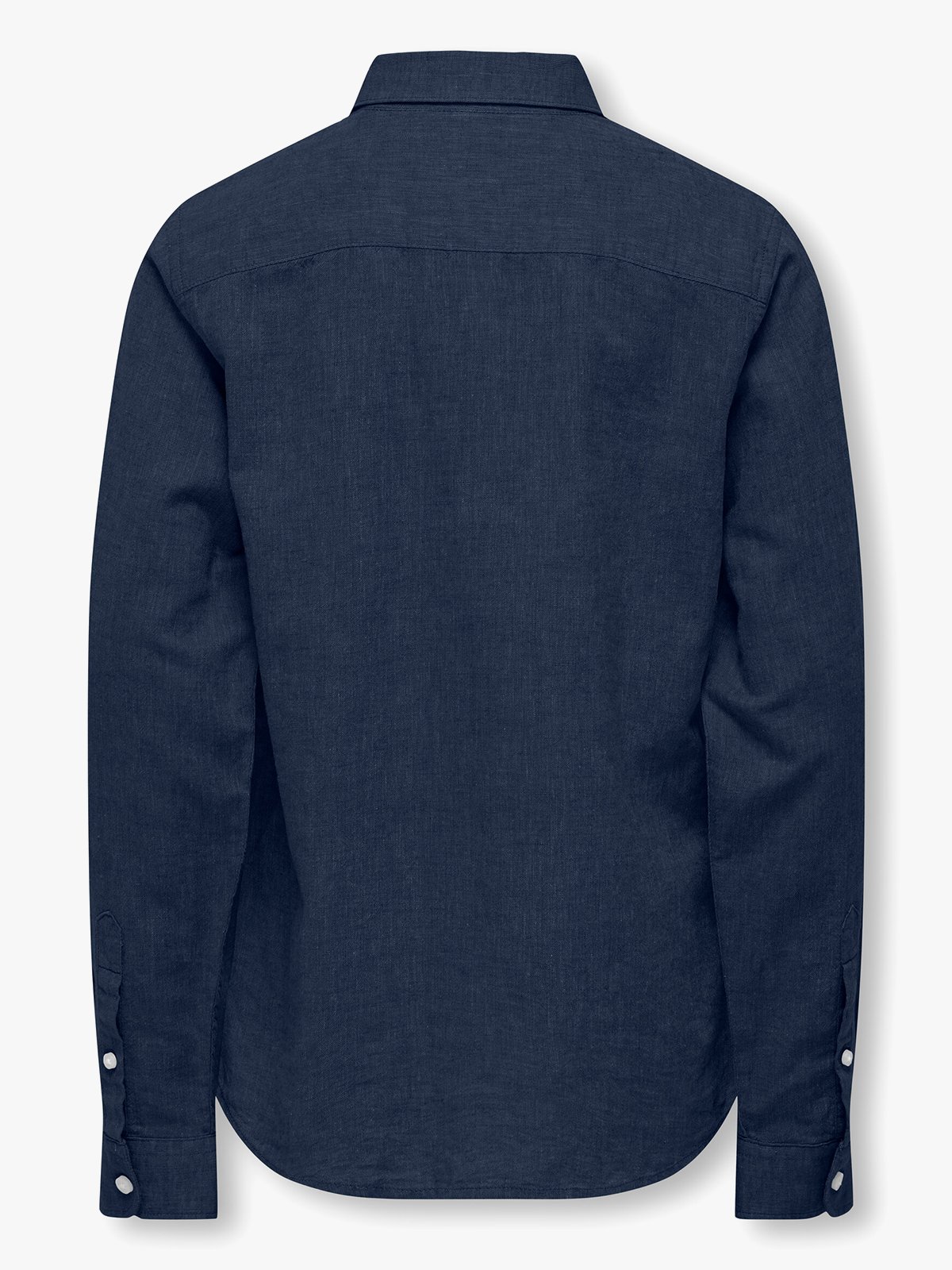 Only & Sons Jr Caiden Life Long Sleeve Solid Linen Shirt Dress Blues