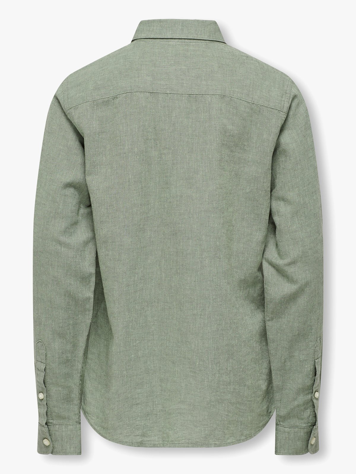Only & Sons Jr Caiden Life Long Sleeve Solid Linen Shirt Swamp
