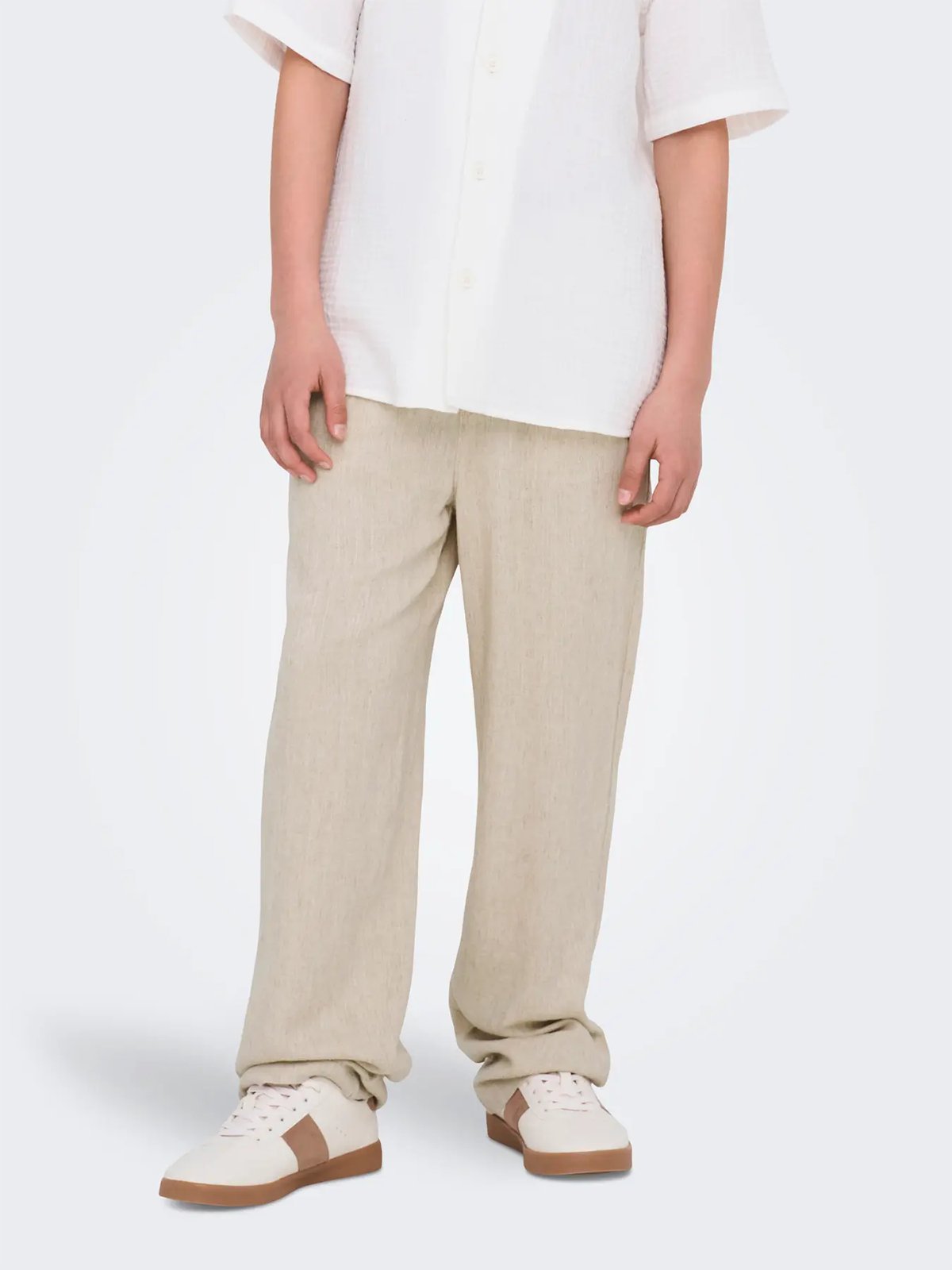 Only & Sons Jr Sinus Loose Viscose Linen Pant Oatmeal