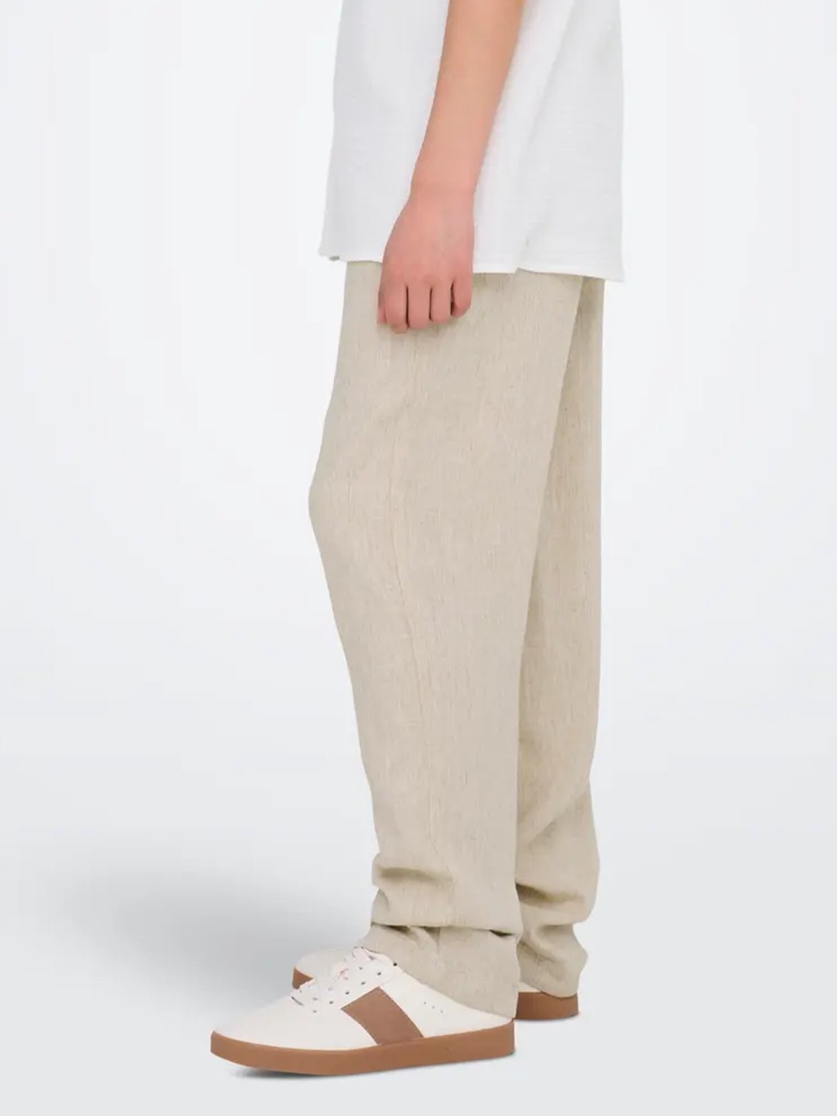 Only & Sons Jr Sinus Loose Viscose Linen Pant Oatmeal