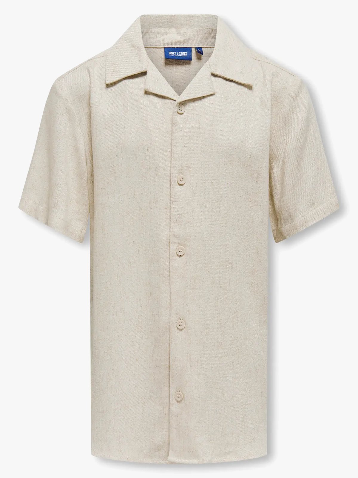 Only & Sons Jr Kari Short Sleeve Shirt Viscose Linen 0075 Resort Oatmeal