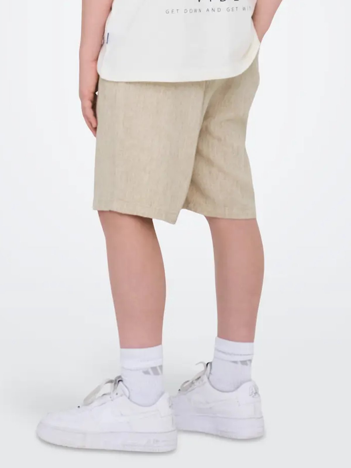 Only & Sons Jr Tel Visc Lin Shorts Oatmeal