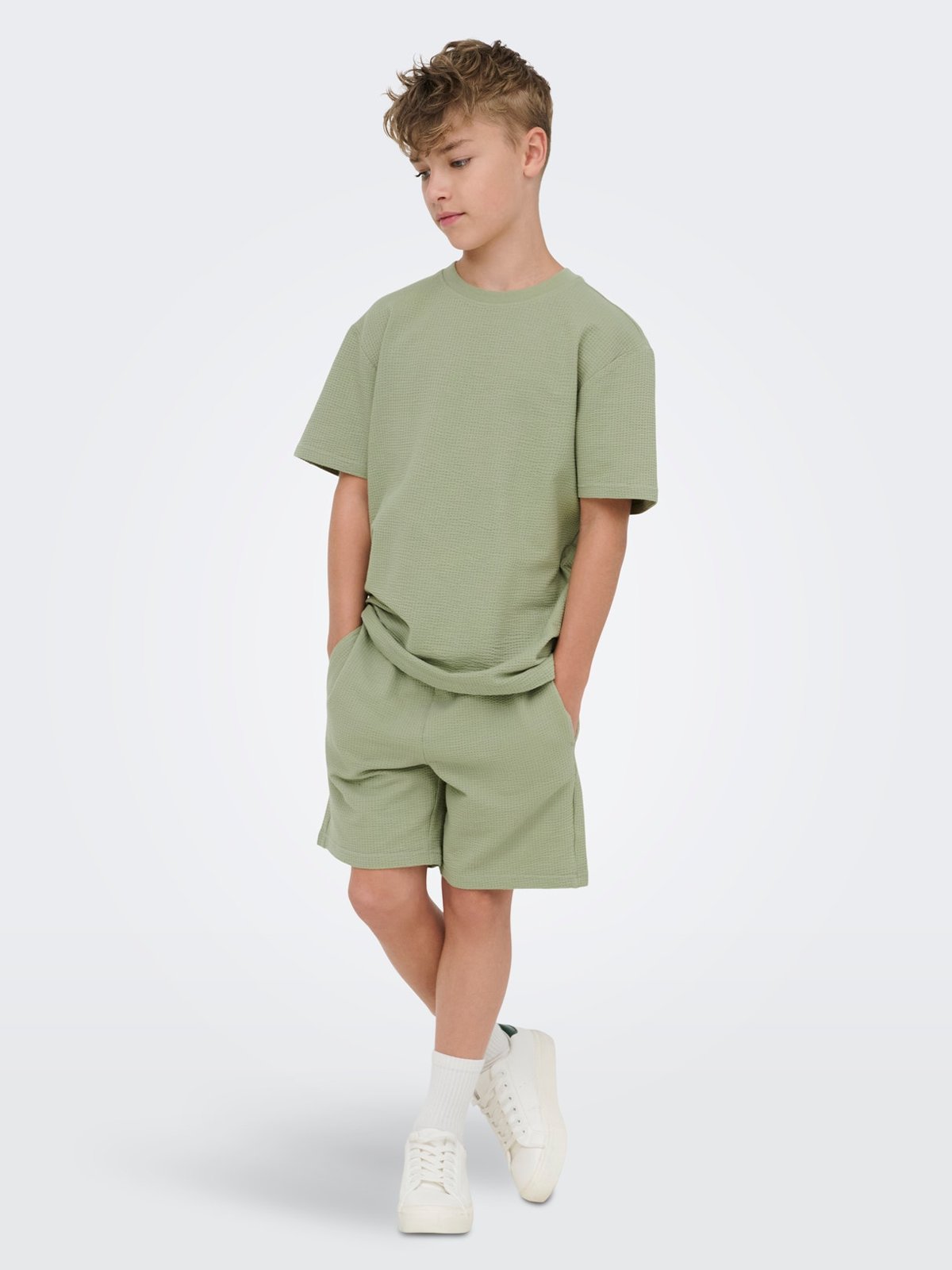 Only & Sons Jr Kian Life Regular Striped Shorts Junior Seagrass